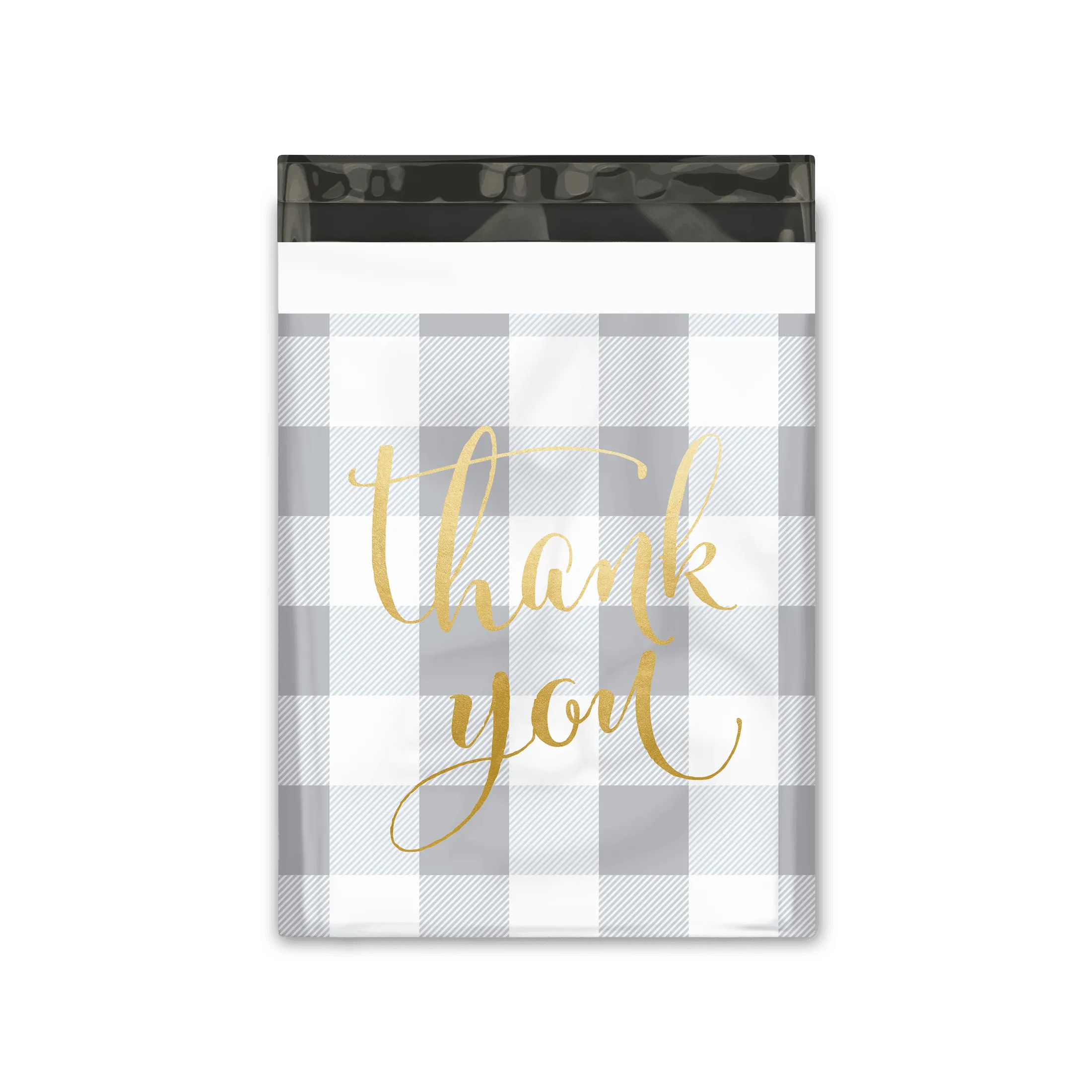 10x13 Buffalo Check Thank You Designer Poly Mailers Shipping Envelopes Premium Printed Bags