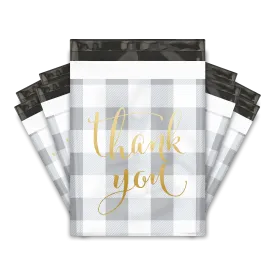 10x13 Buffalo Check Thank You Designer Poly Mailers Shipping Envelopes Premium Printed Bags