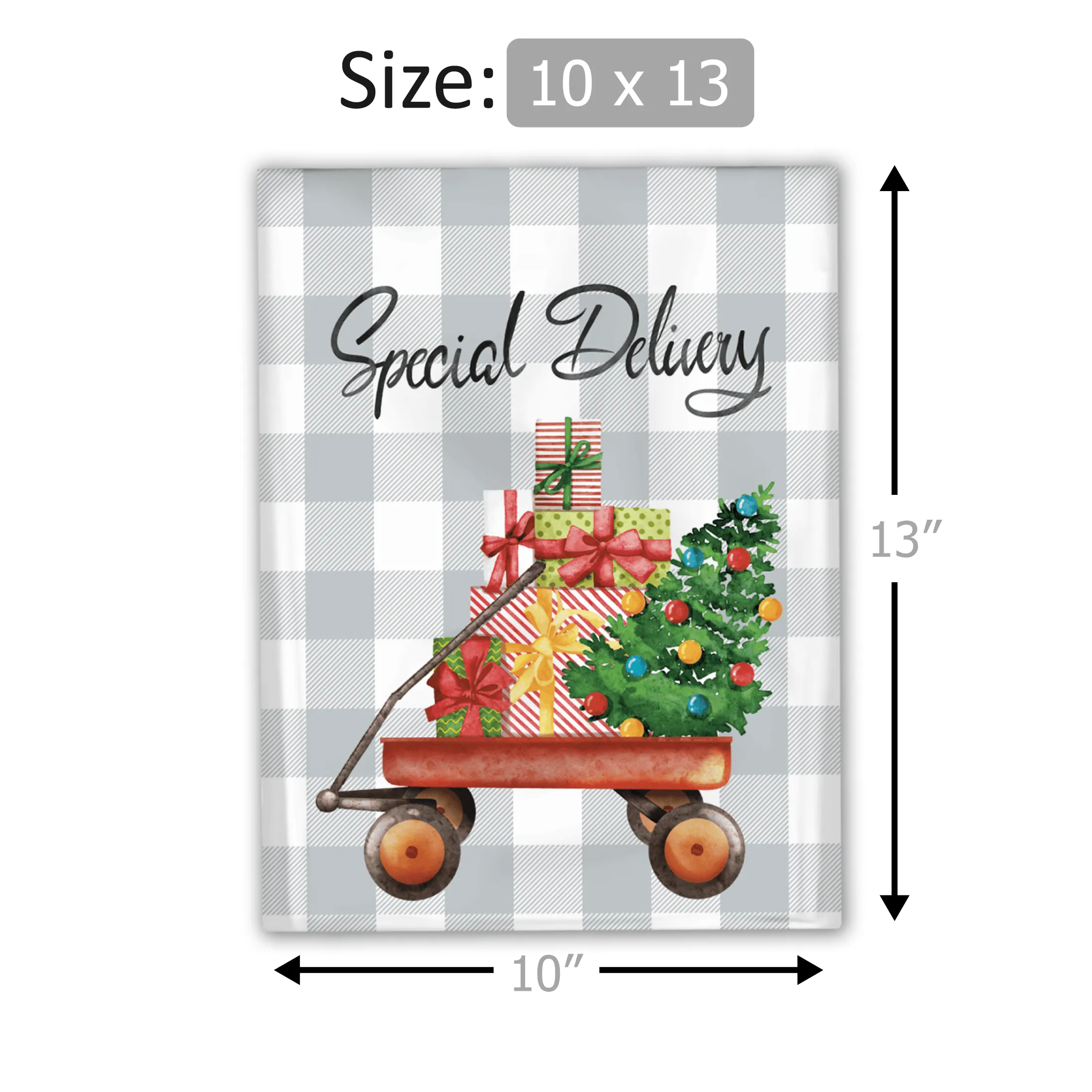 10x13 Christmas Wagon Designer Poly Mailers Shipping Envelopes Premium Printed Bags