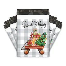 10x13 Christmas Wagon Designer Poly Mailers Shipping Envelopes Premium Printed Bags