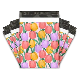 10x13 Trendy Tulips Designer Poly Mailers Shipping Envelopes Premium Printed Bags