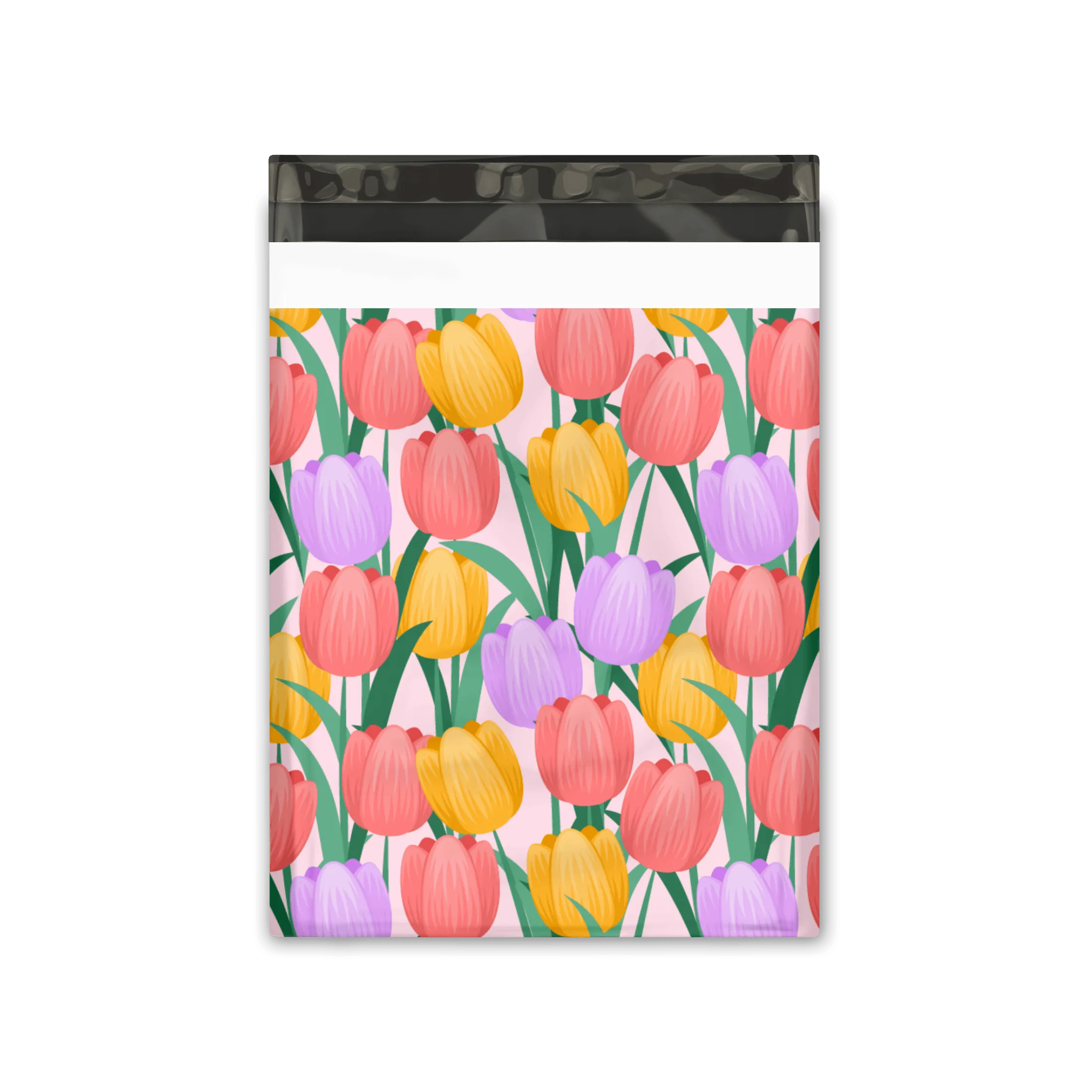 10x13 Trendy Tulips Designer Poly Mailers Shipping Envelopes Premium Printed Bags