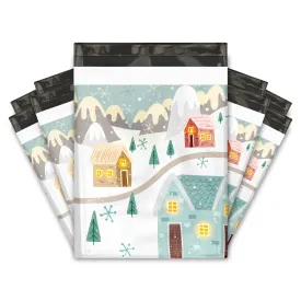 12x15" Winter Village Designer Poly Mailers Shipping Envelopes Premium Printed Bags