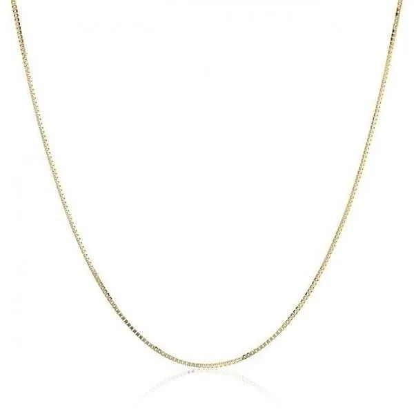 14K Yellow Gold High Polish Classic Box Link Chain Necklace - Assorted Sizes