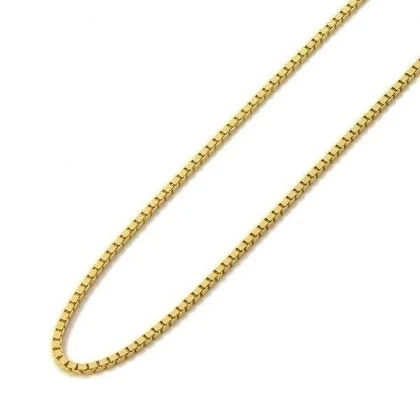 14K Yellow Gold High Polish Classic Box Link Chain Necklace - Assorted Sizes