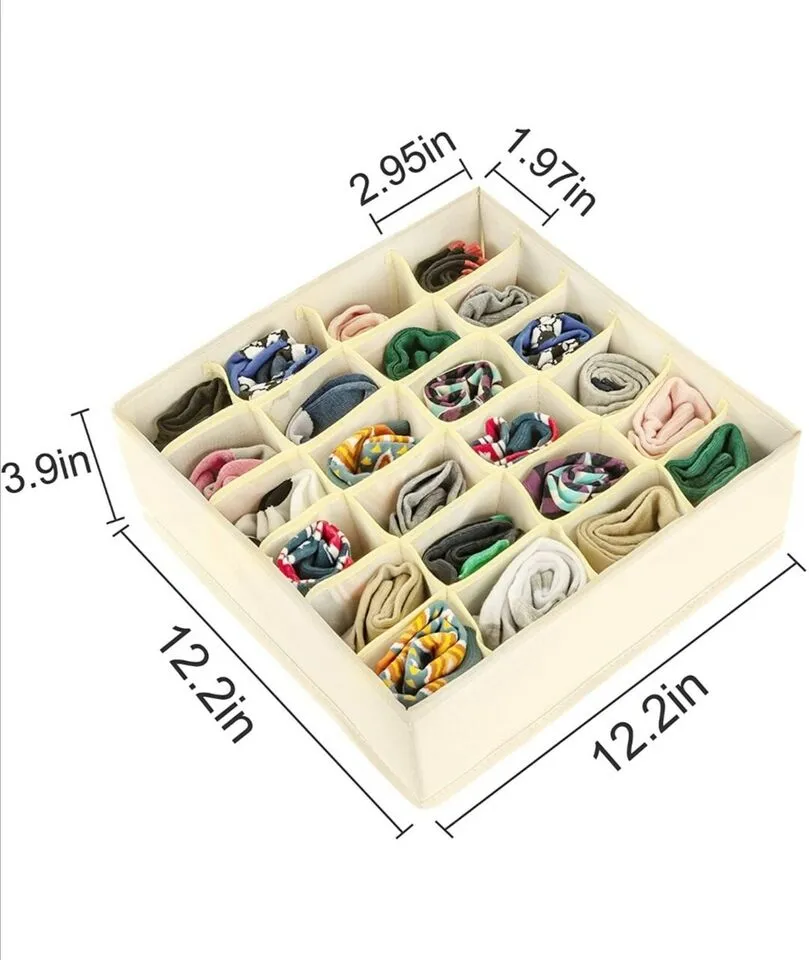 2 Packs Foldable Drawer Organizers for Clothing-5018 -24 Grids