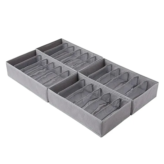 2 Packs Foldable Drawer Organizers for Clothing-(5026)6 Grids