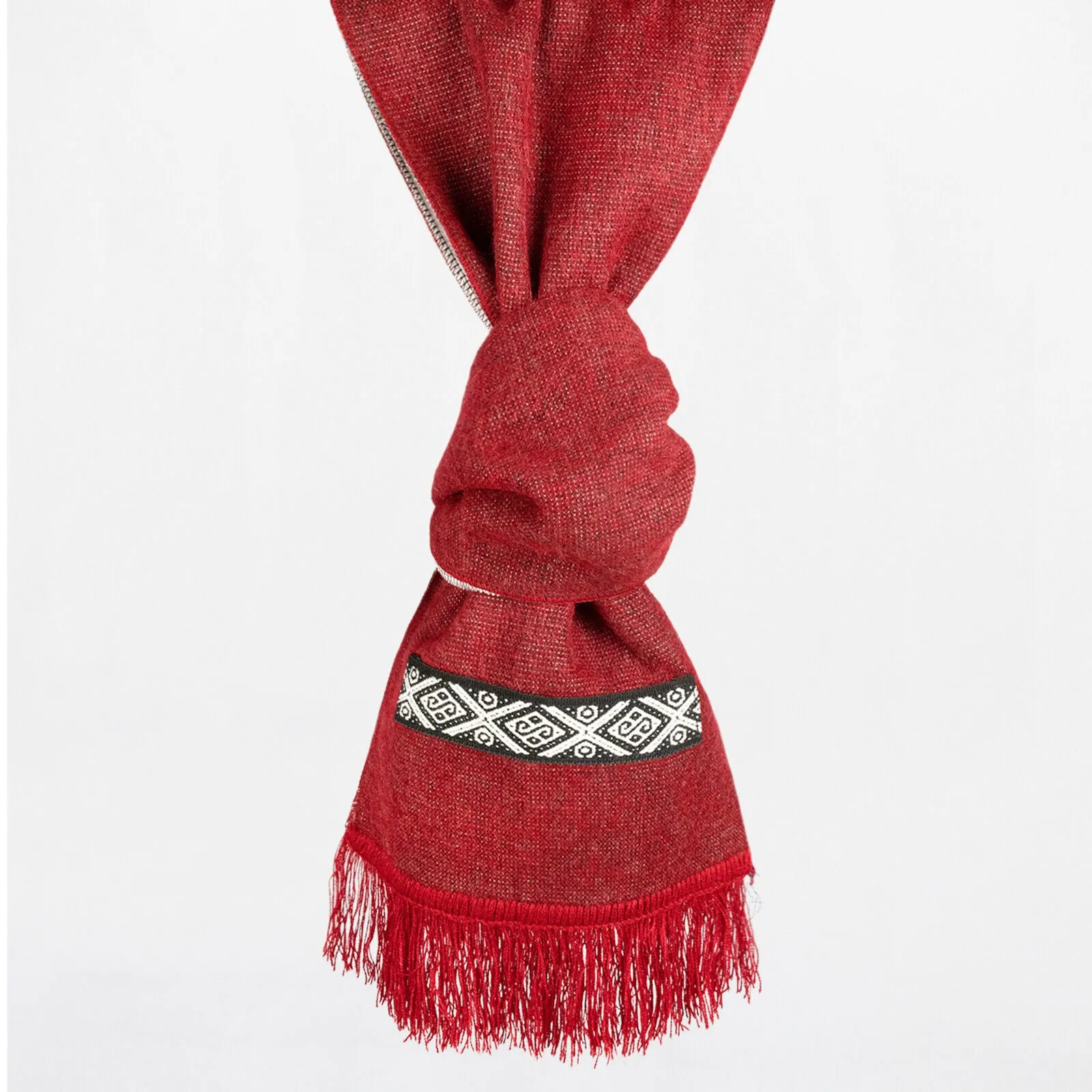 Alpaca Wool Scarves - Dual-Tone, Brushed Finish, Embroidery - Andean Elegance