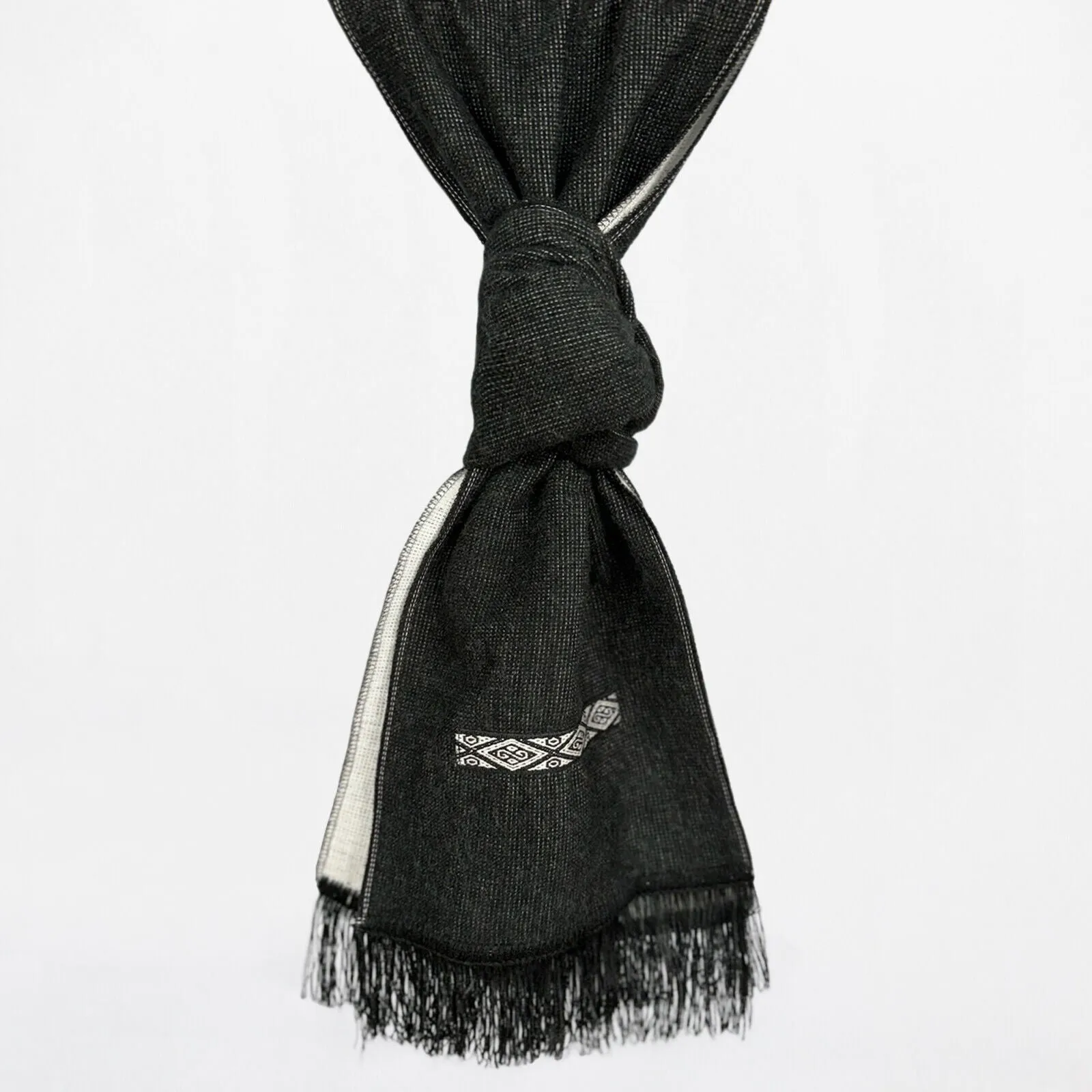 Alpaca Wool Scarves - Dual-Tone, Brushed Finish, Embroidery - Andean Elegance