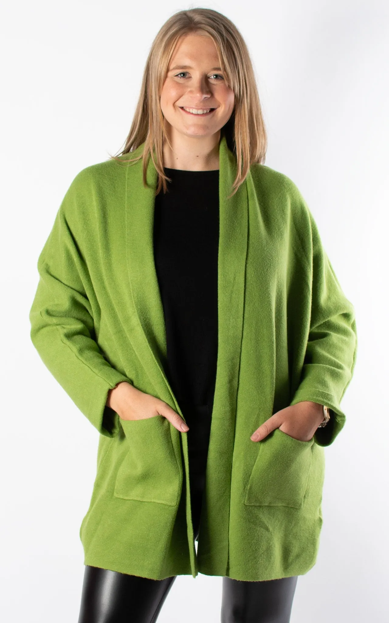 Amber Cardigan | Pea Green