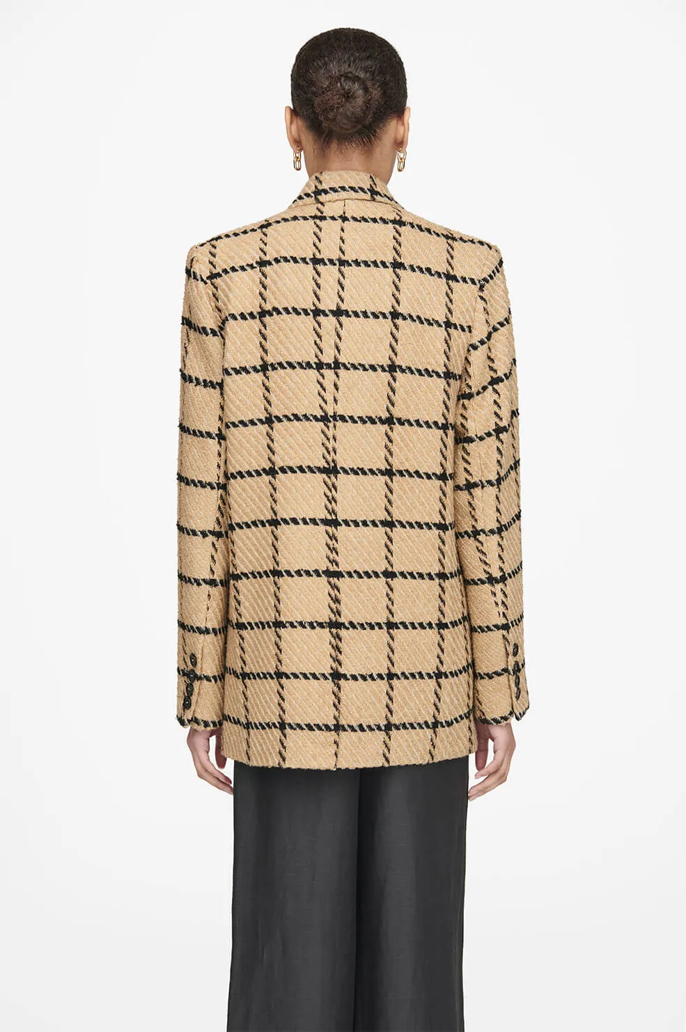 Anine Bing - Kaia Blazer in Camel Check