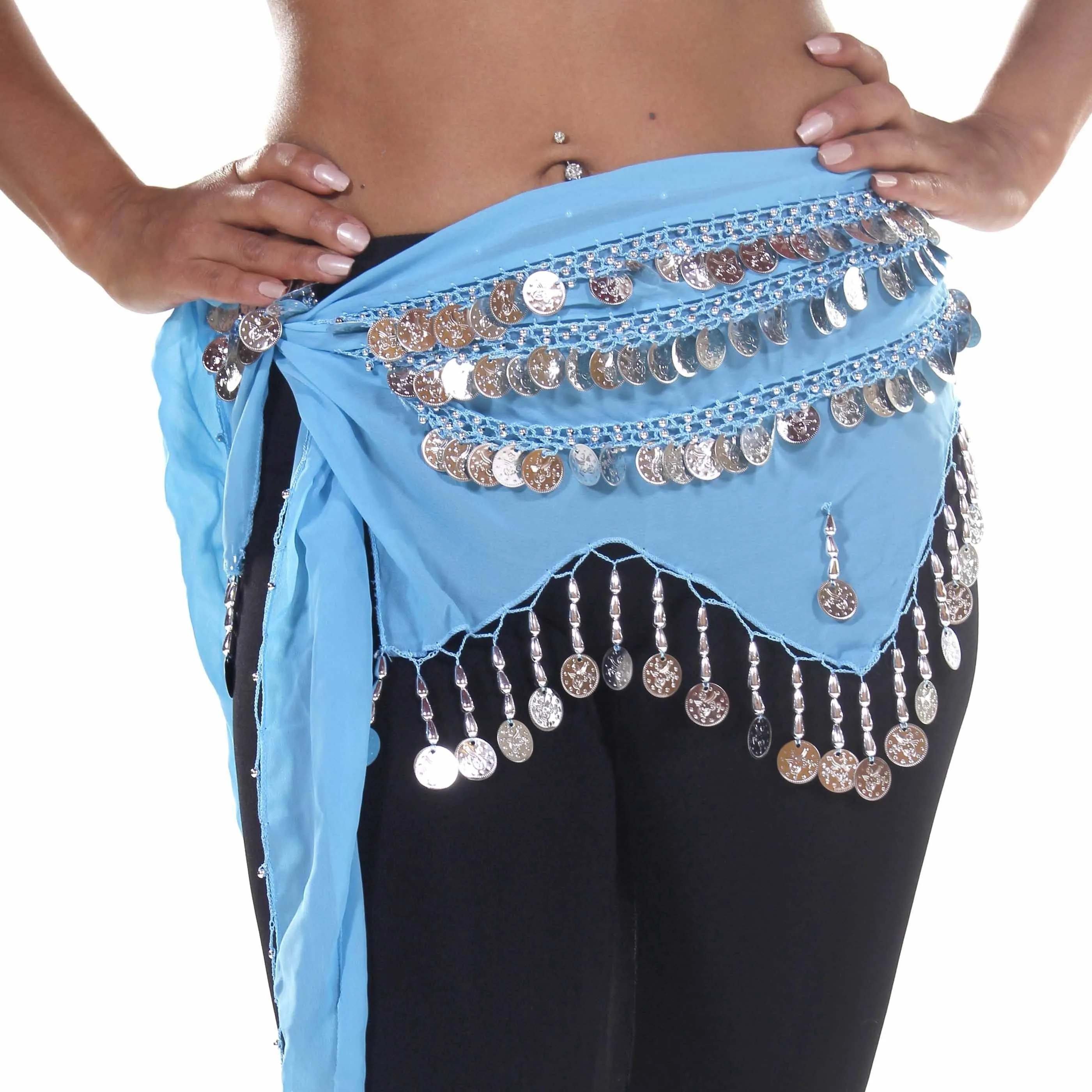 Belly Dance Chiffon Zig Zag Design Hip Scarf | STARLIT DREAM