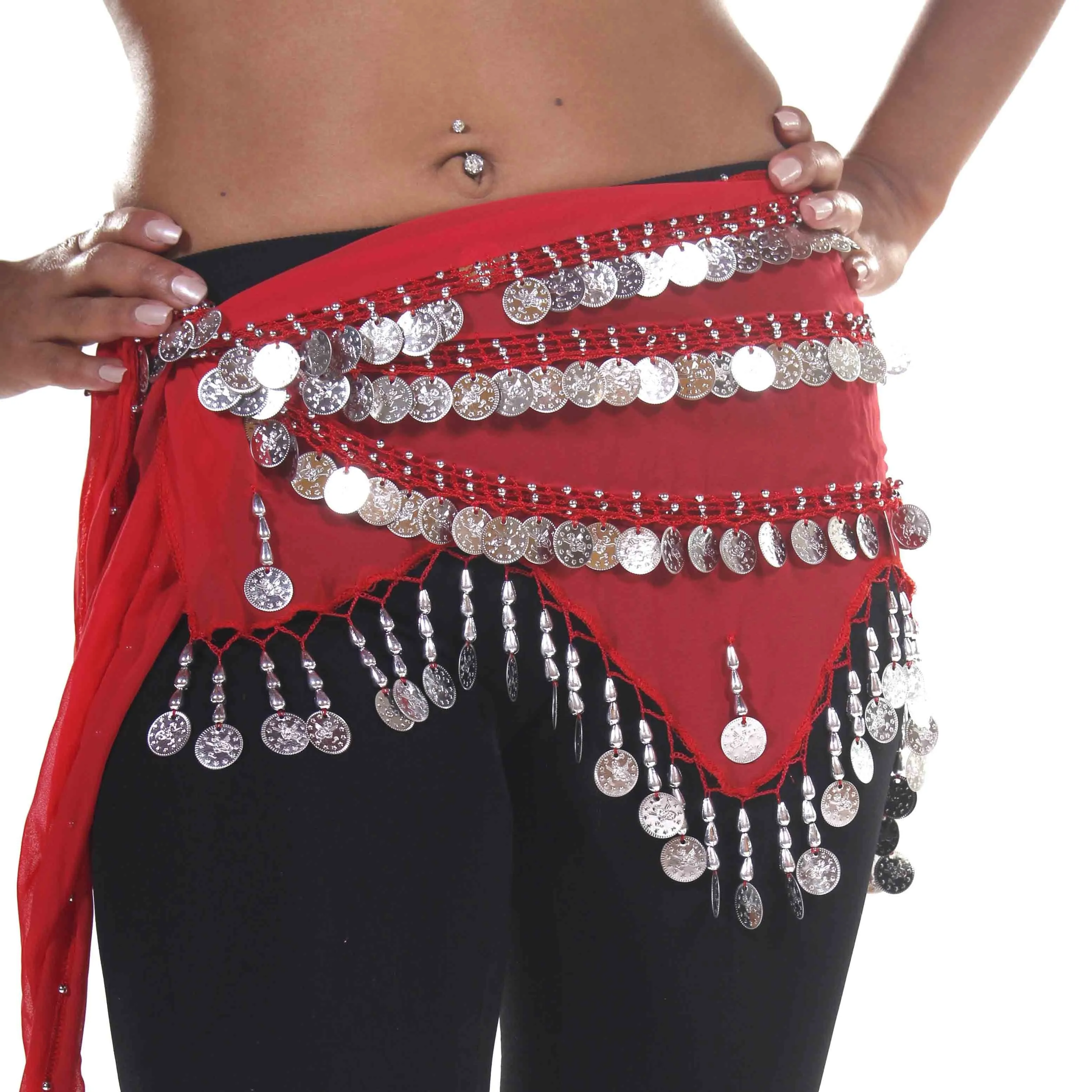 Belly Dance Chiffon Zig Zag Design Hip Scarf | STARLIT DREAM