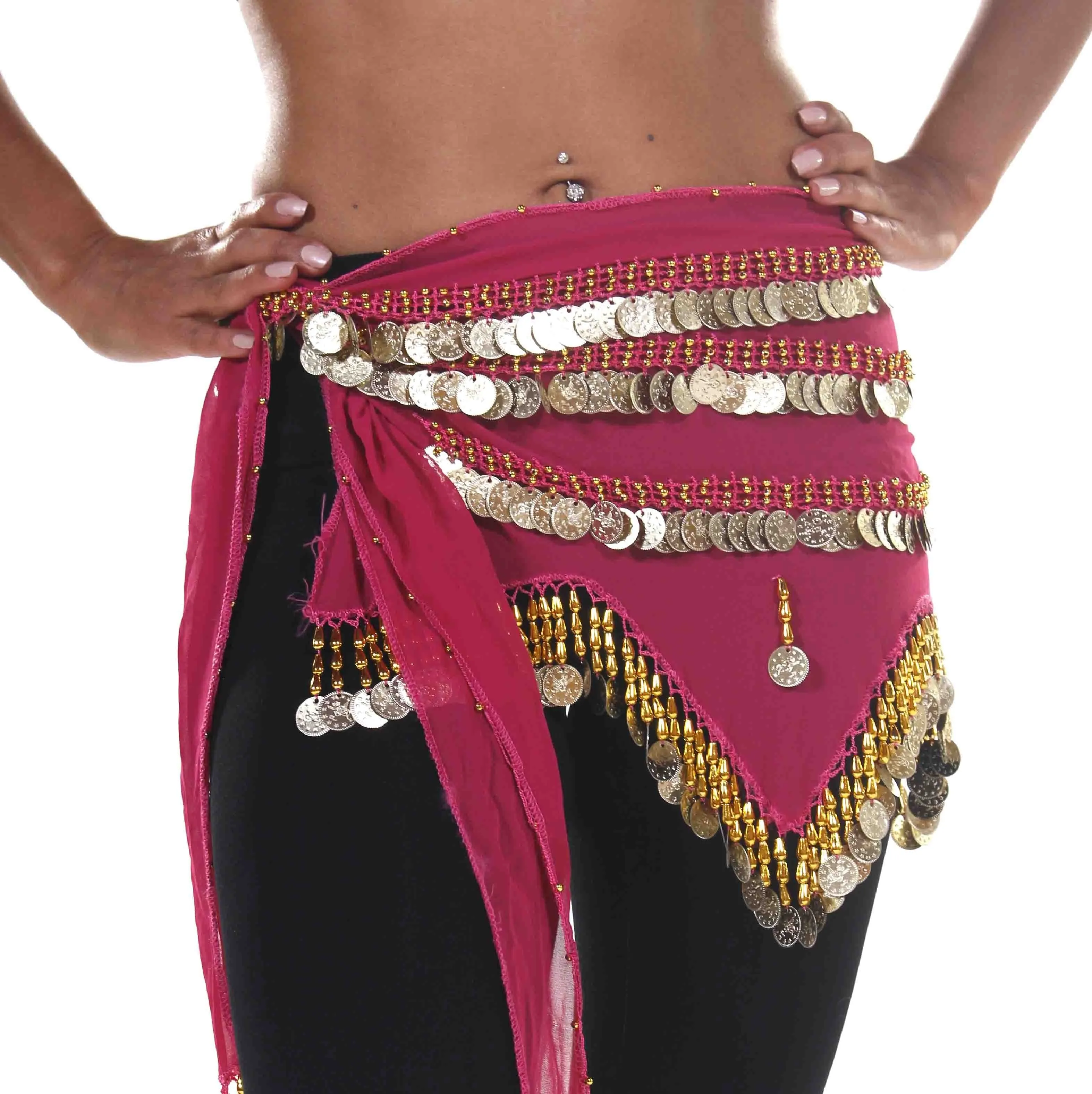 Belly Dance Chiffon Zig Zag Design Hip Scarf | STARLIT DREAM