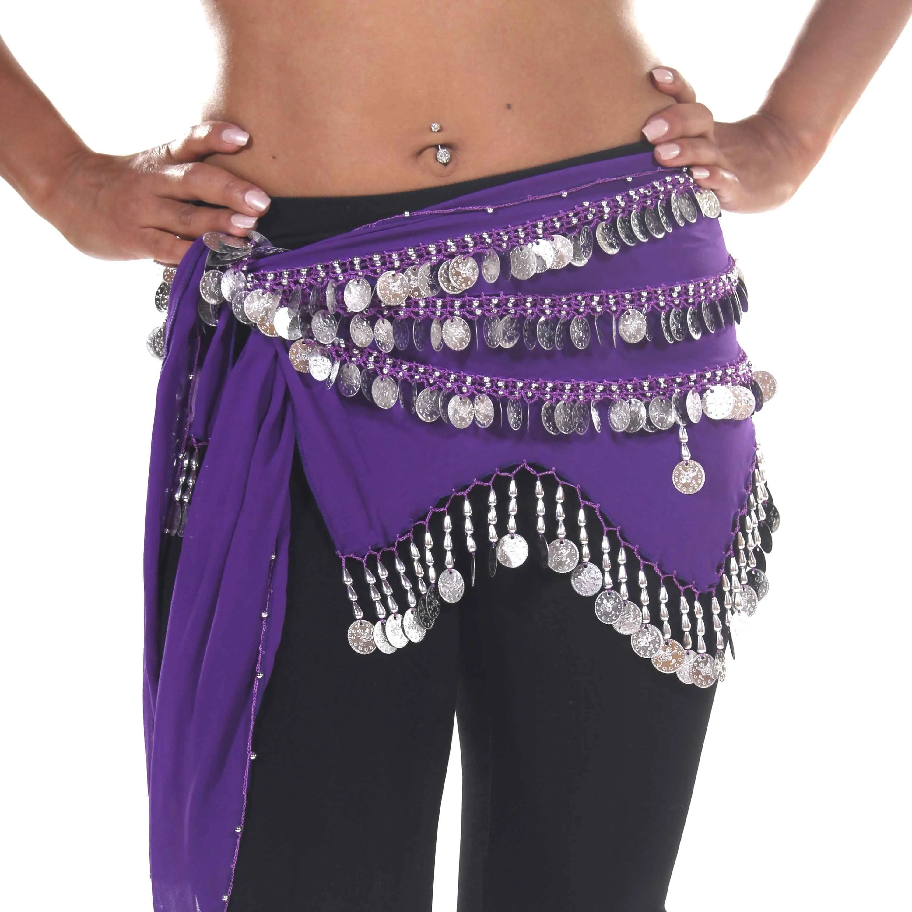 Belly Dance Chiffon Zig Zag Design Hip Scarf | STARLIT DREAM