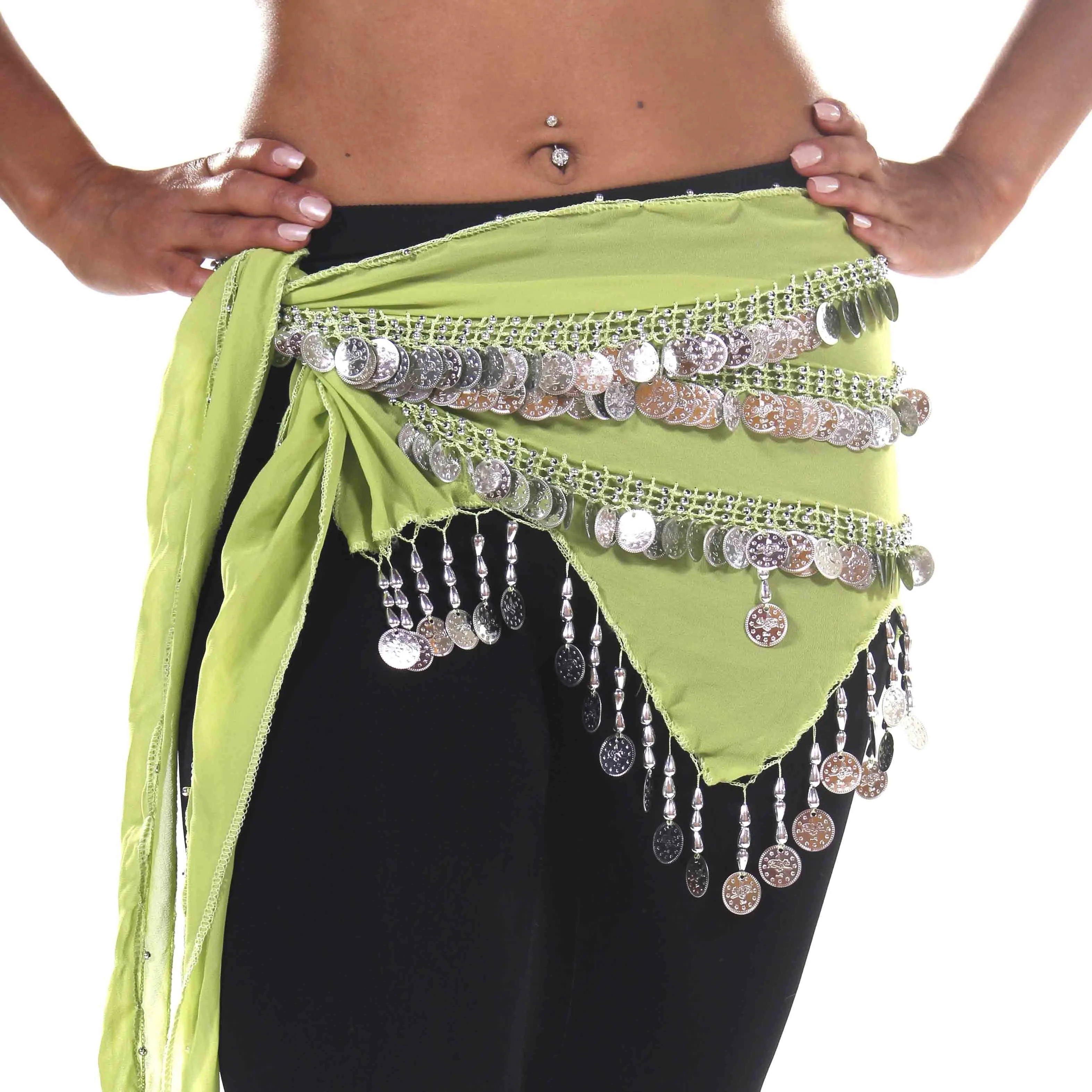 Belly Dance Chiffon Zig Zag Design Hip Scarf | STARLIT DREAM