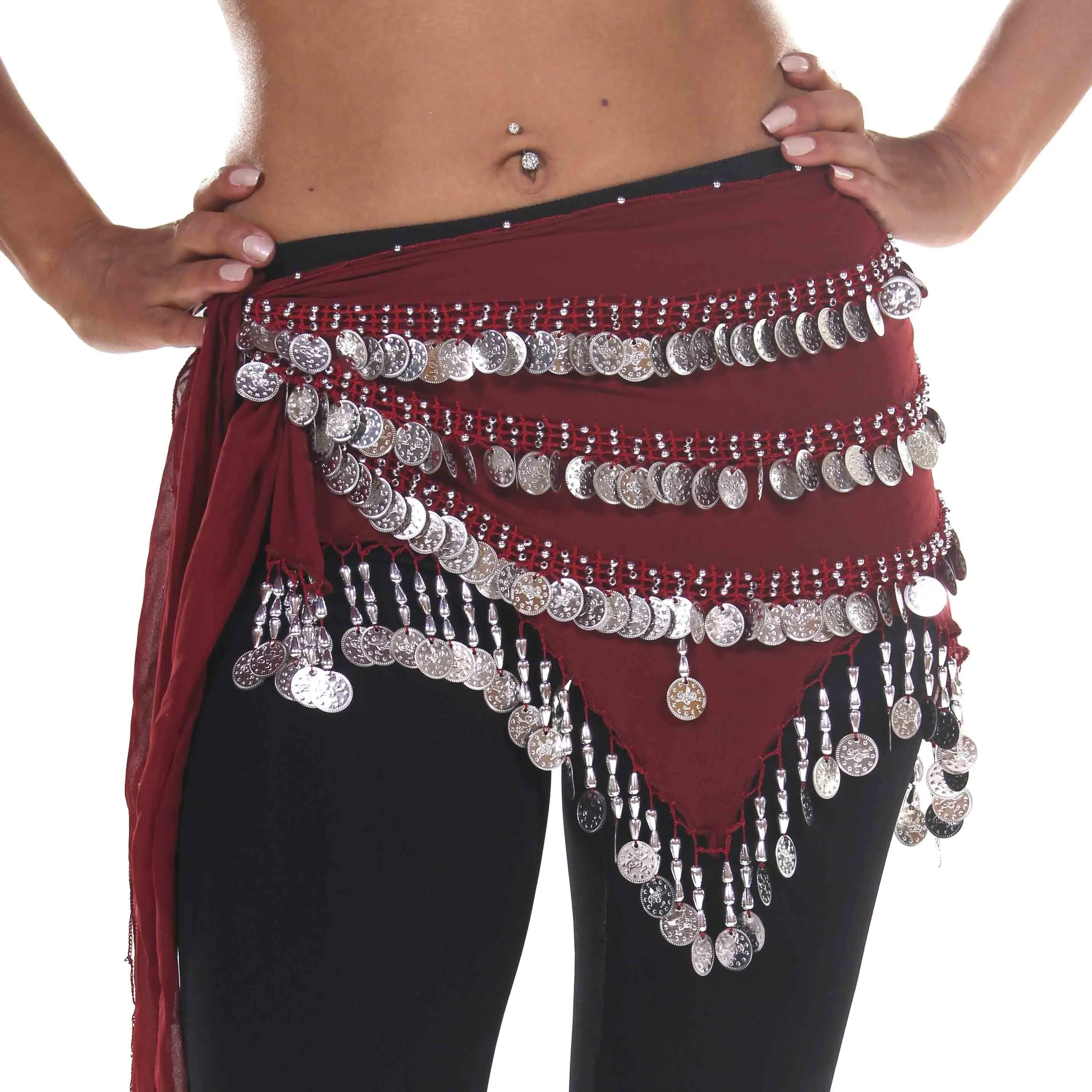 Belly Dance Chiffon Zig Zag Design Hip Scarf | STARLIT DREAM