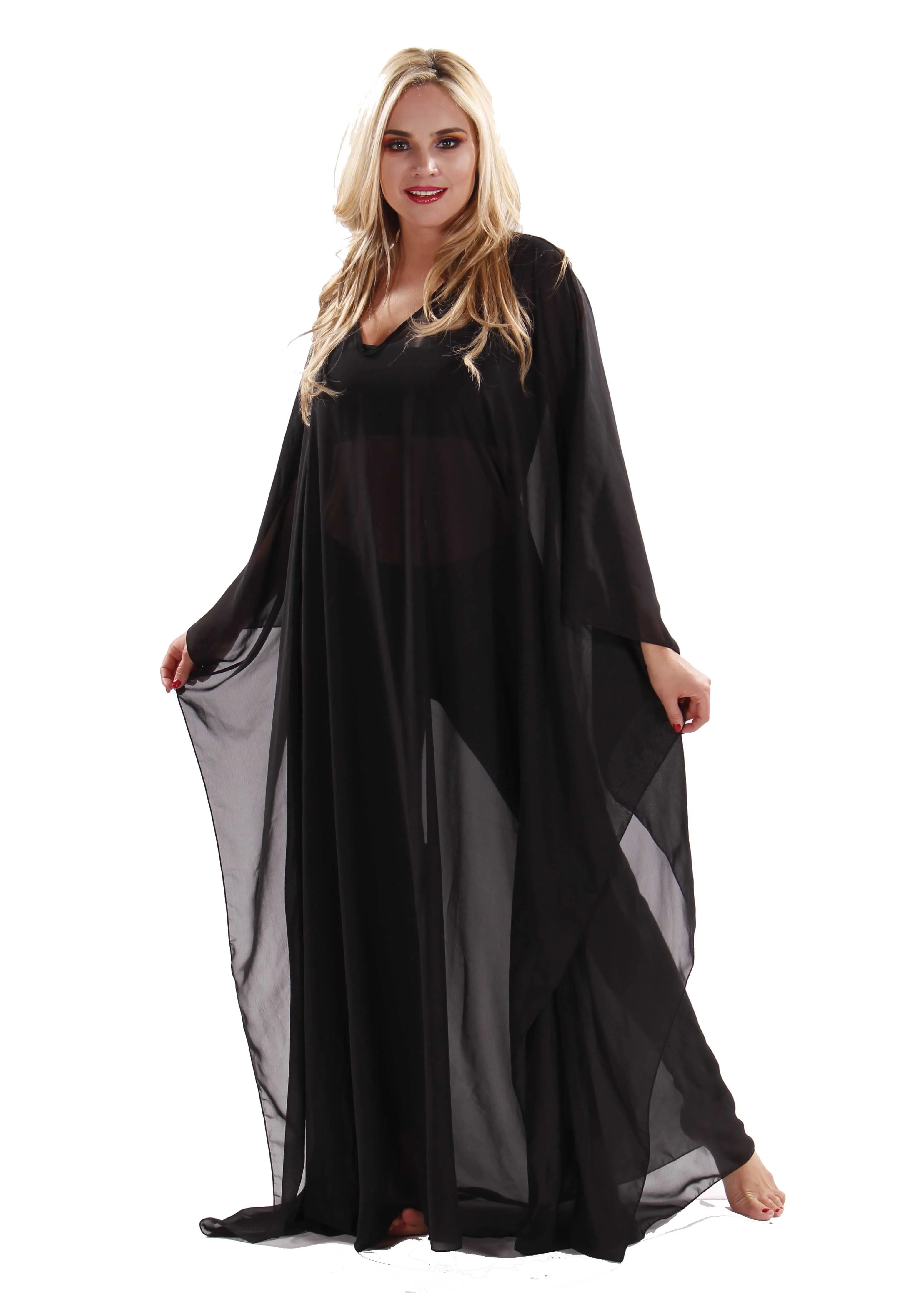 Belly Dance Sheer Solid Color Chiffon Kaftan | EASTERN THROBE