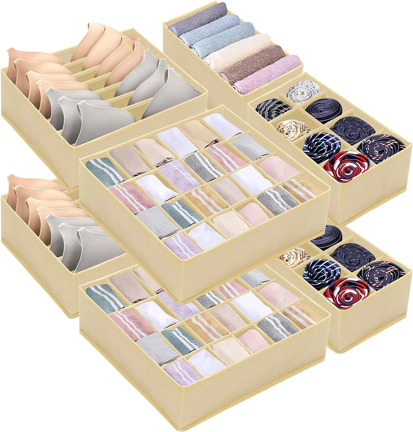 Blushbees® 8-Pack Underwear Drawer Organizer with 90 Cells