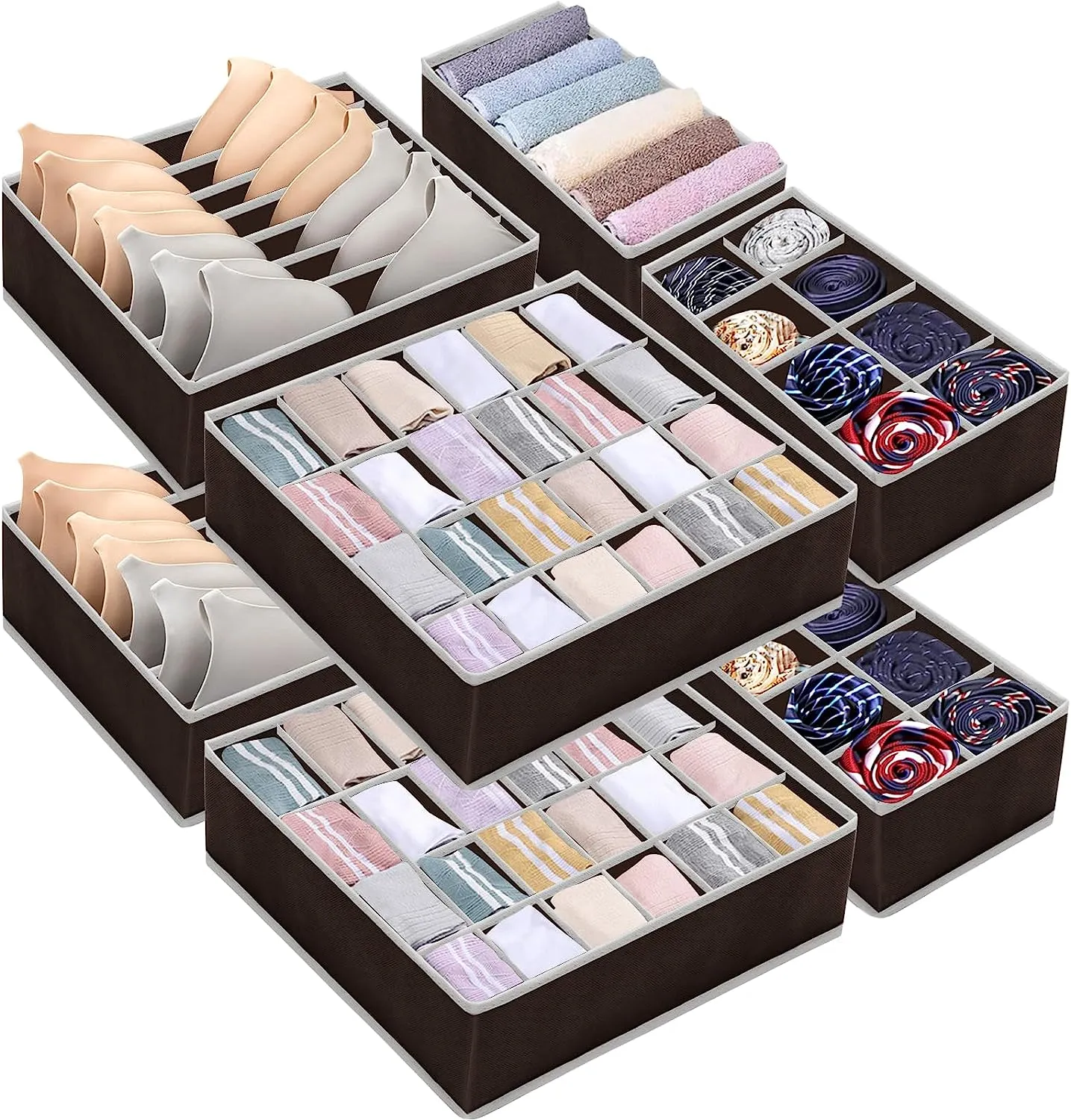 Blushbees® 8-Pack Underwear Drawer Organizer with 90 Cells