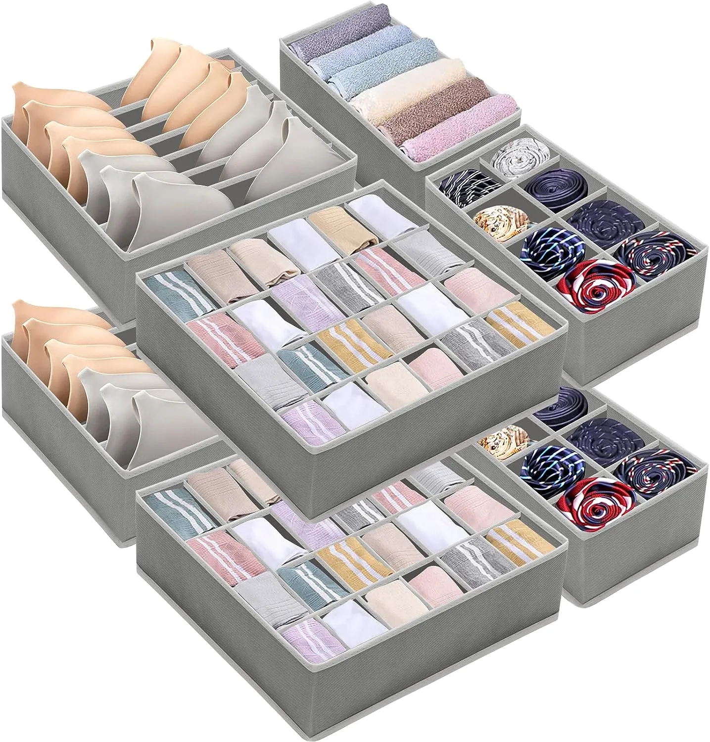 Blushbees® 8-Pack Underwear Drawer Organizer with 90 Cells