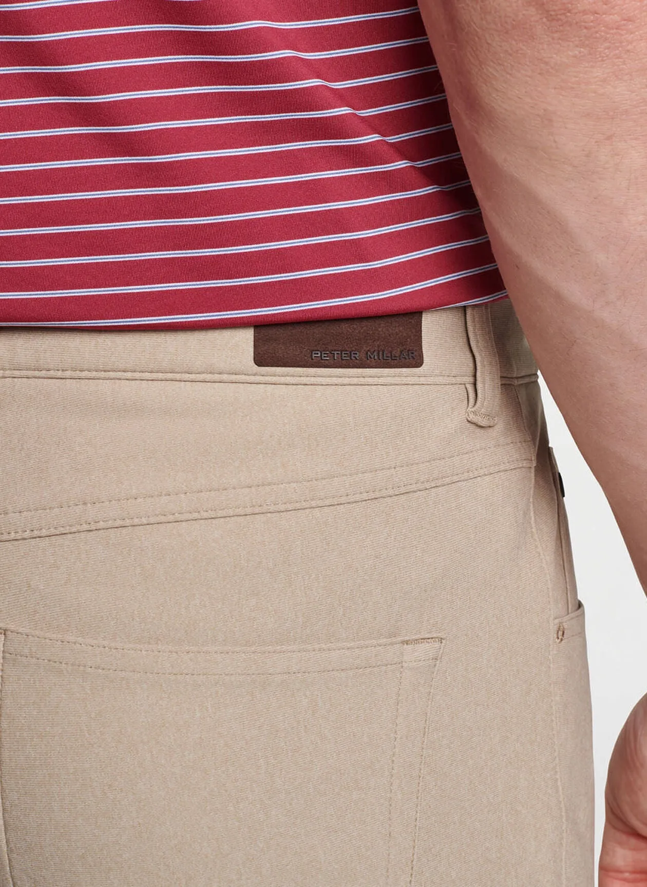 Brevard Performance Flannel Five-Pocket Pant in Khaki by Peter Millar