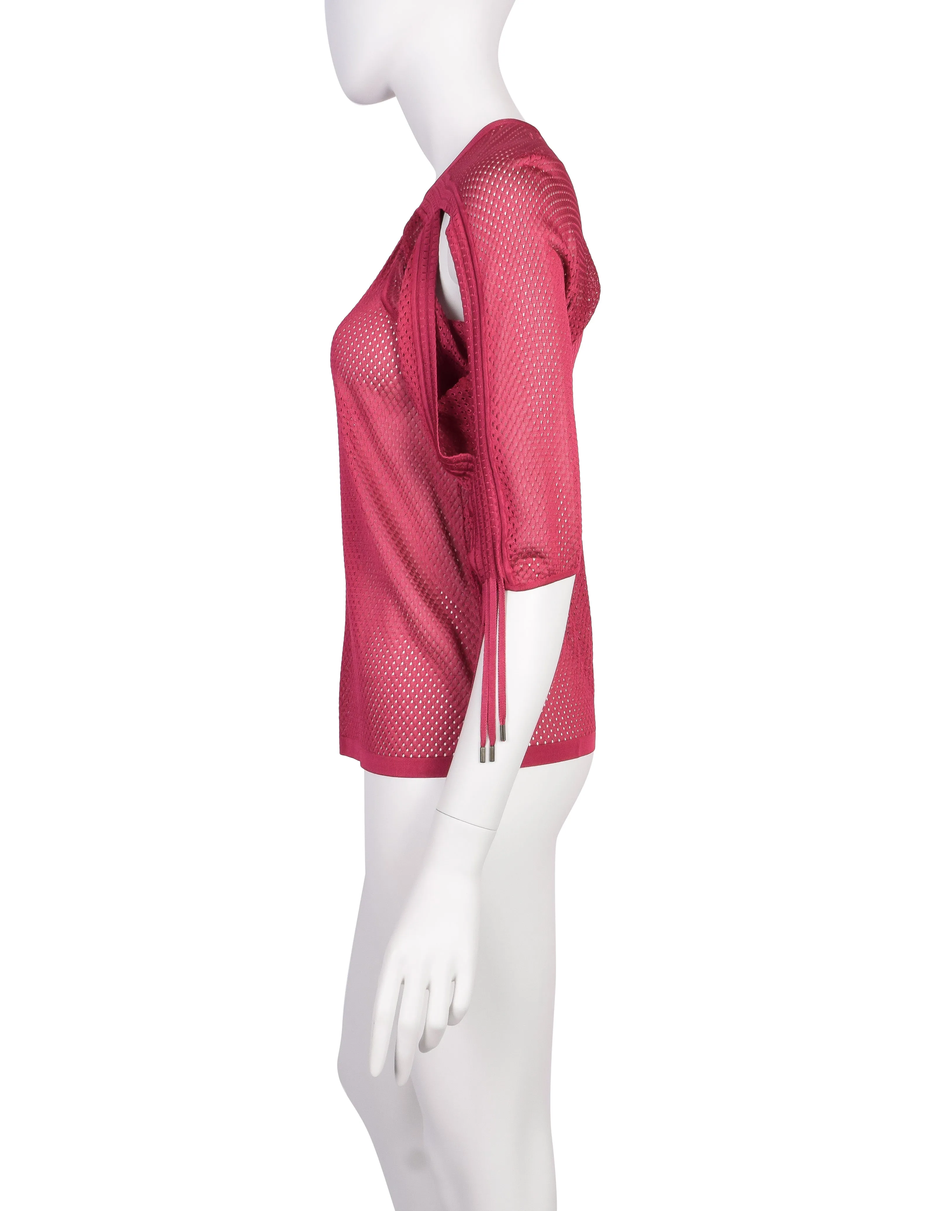 Christian Dior by John Galliano Vintage Raspberry Sport Mesh Top