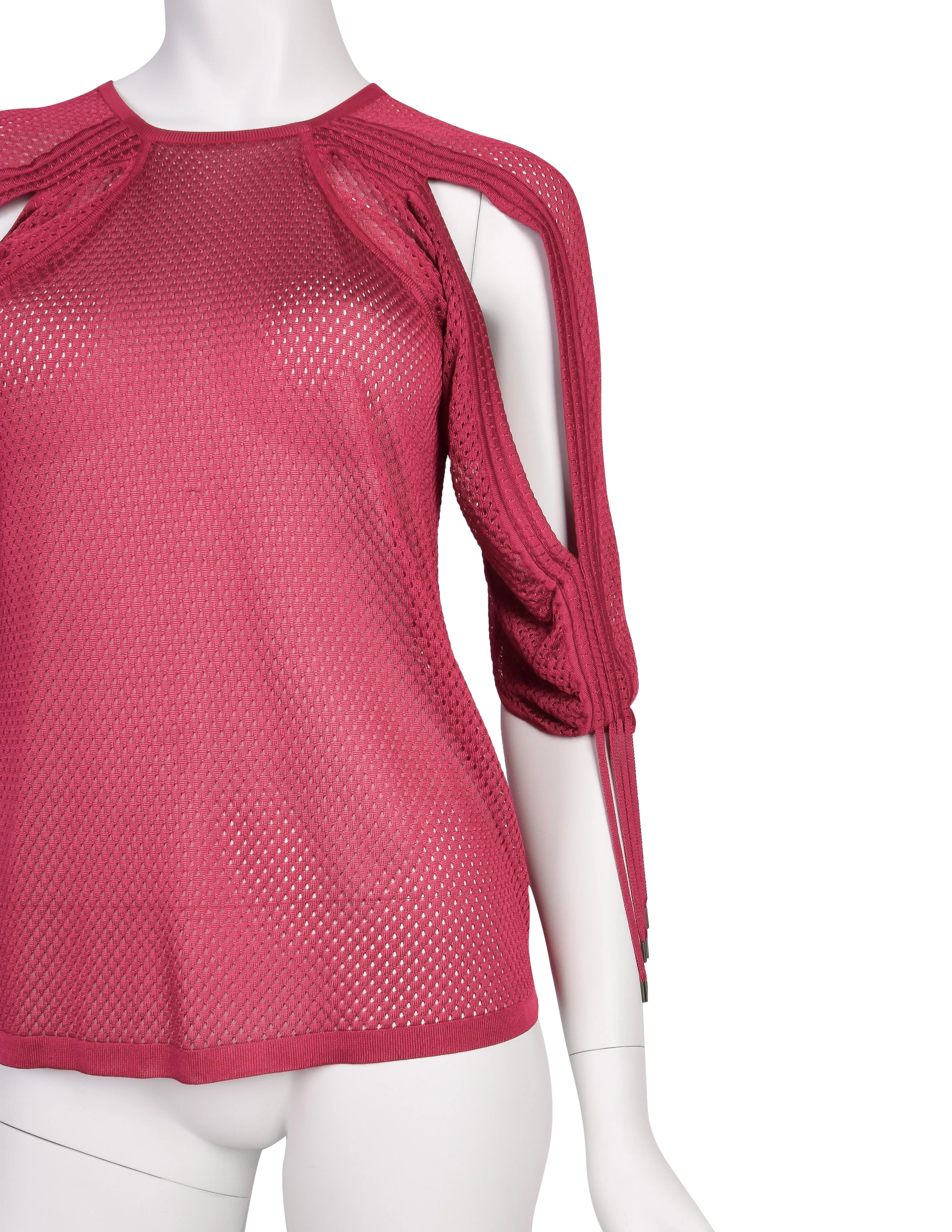 Christian Dior by John Galliano Vintage Raspberry Sport Mesh Top