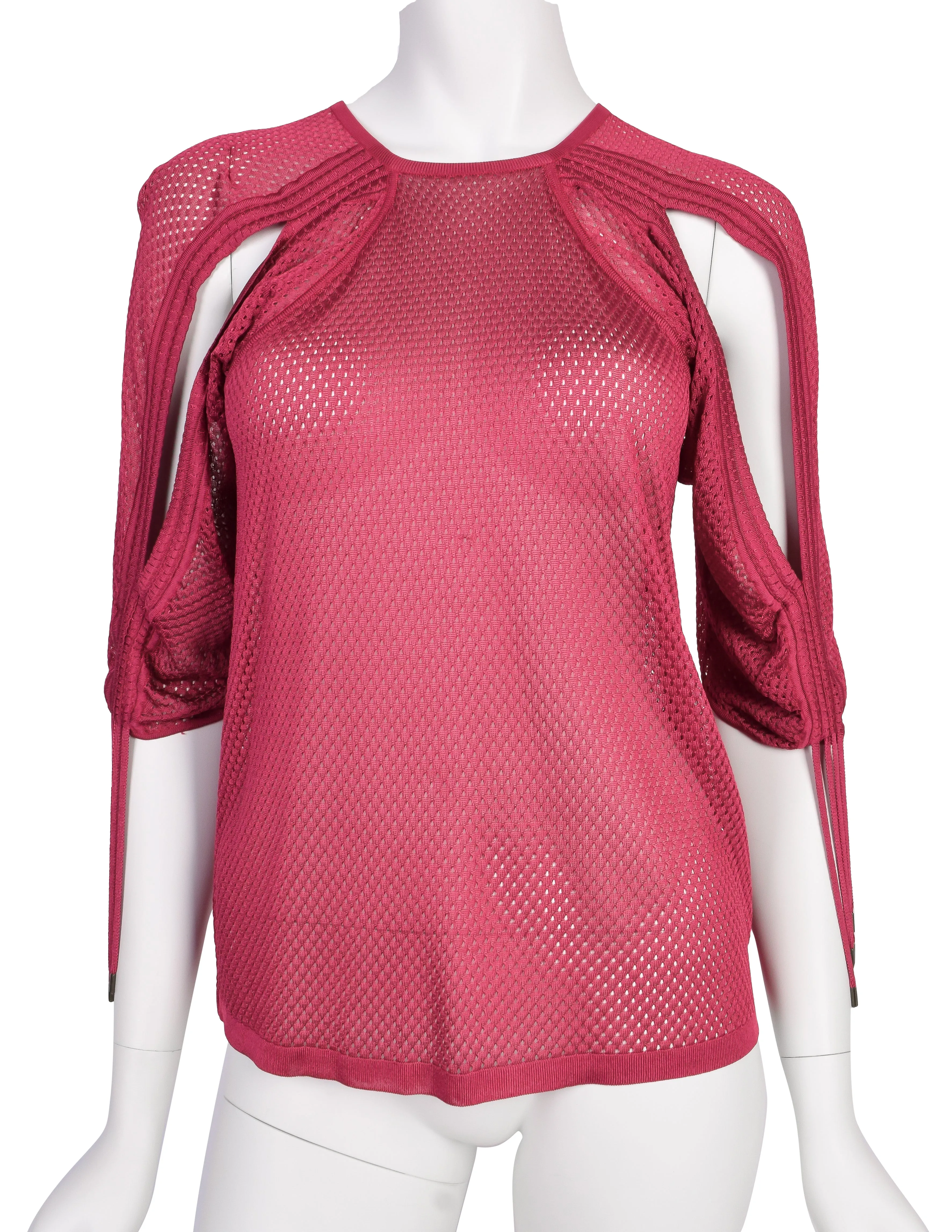 Christian Dior by John Galliano Vintage Raspberry Sport Mesh Top