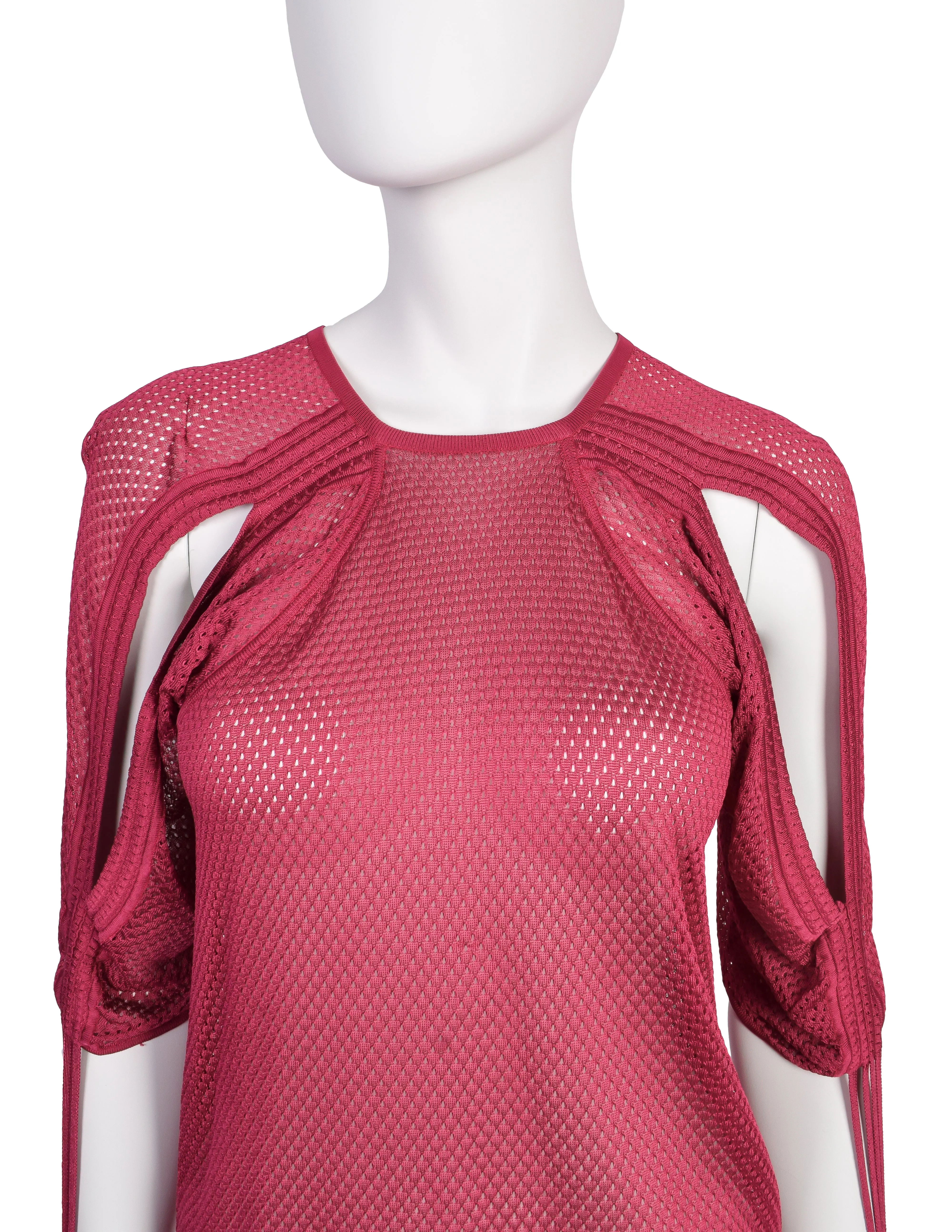 Christian Dior by John Galliano Vintage Raspberry Sport Mesh Top