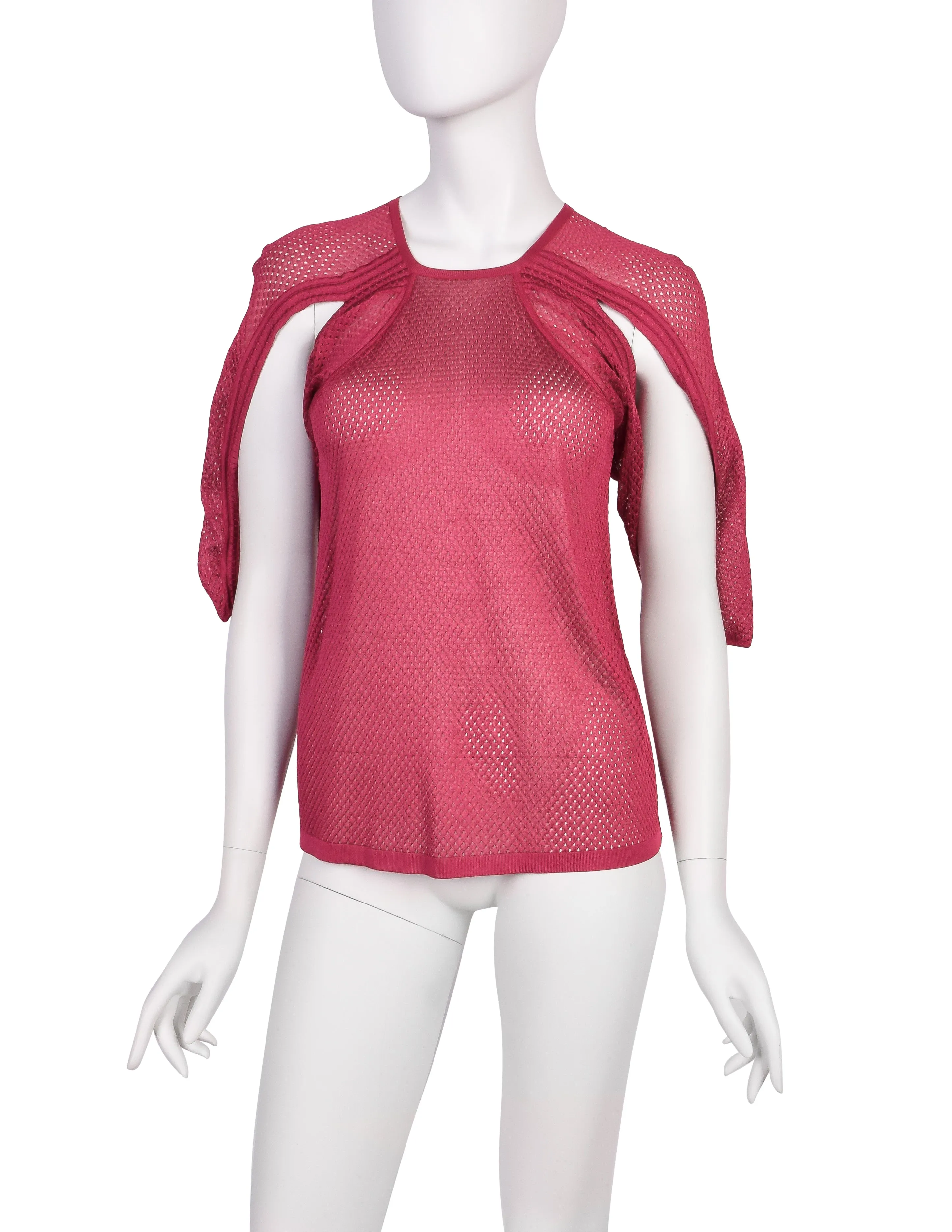 Christian Dior by John Galliano Vintage Raspberry Sport Mesh Top