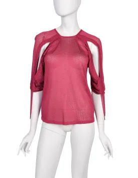 Christian Dior by John Galliano Vintage Raspberry Sport Mesh Top