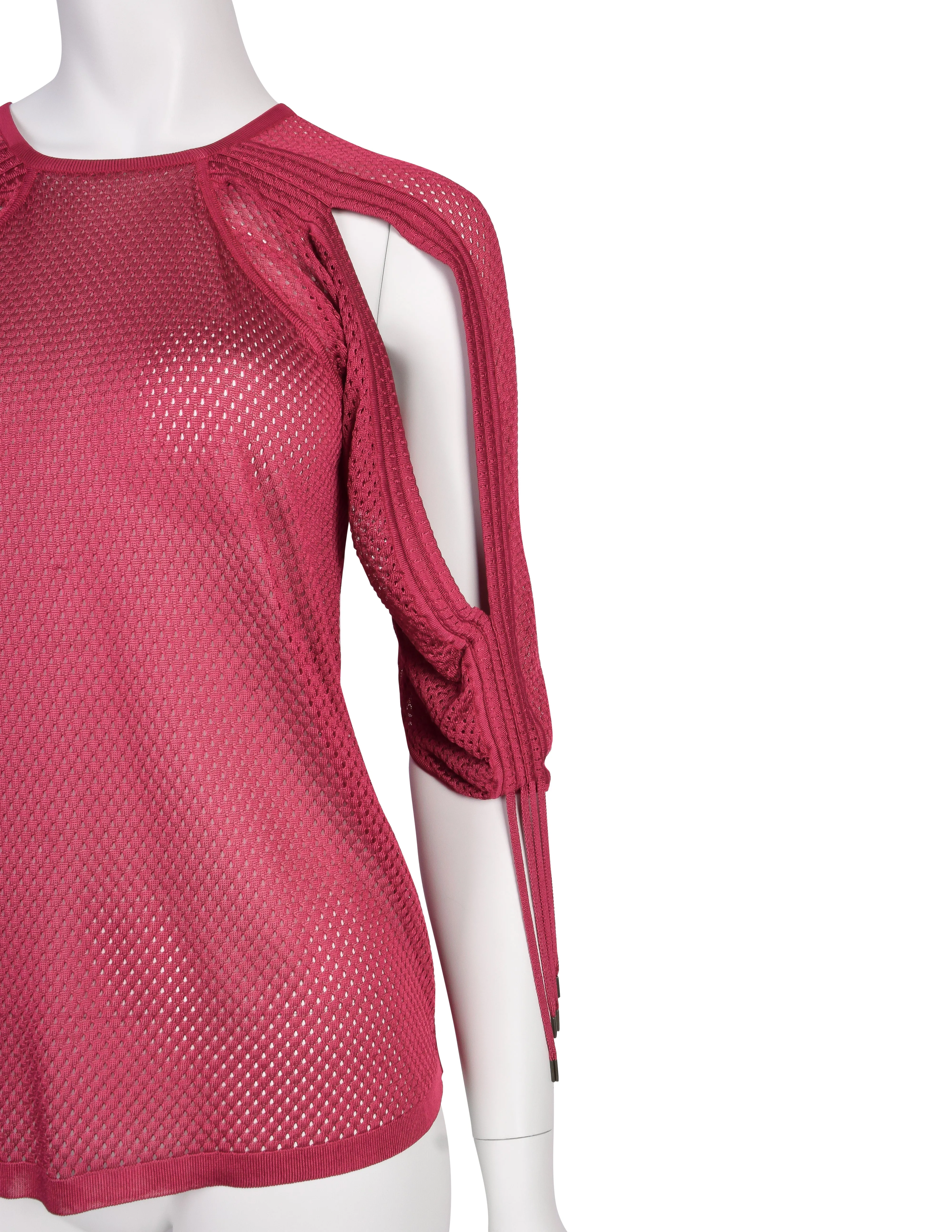 Christian Dior by John Galliano Vintage Raspberry Sport Mesh Top