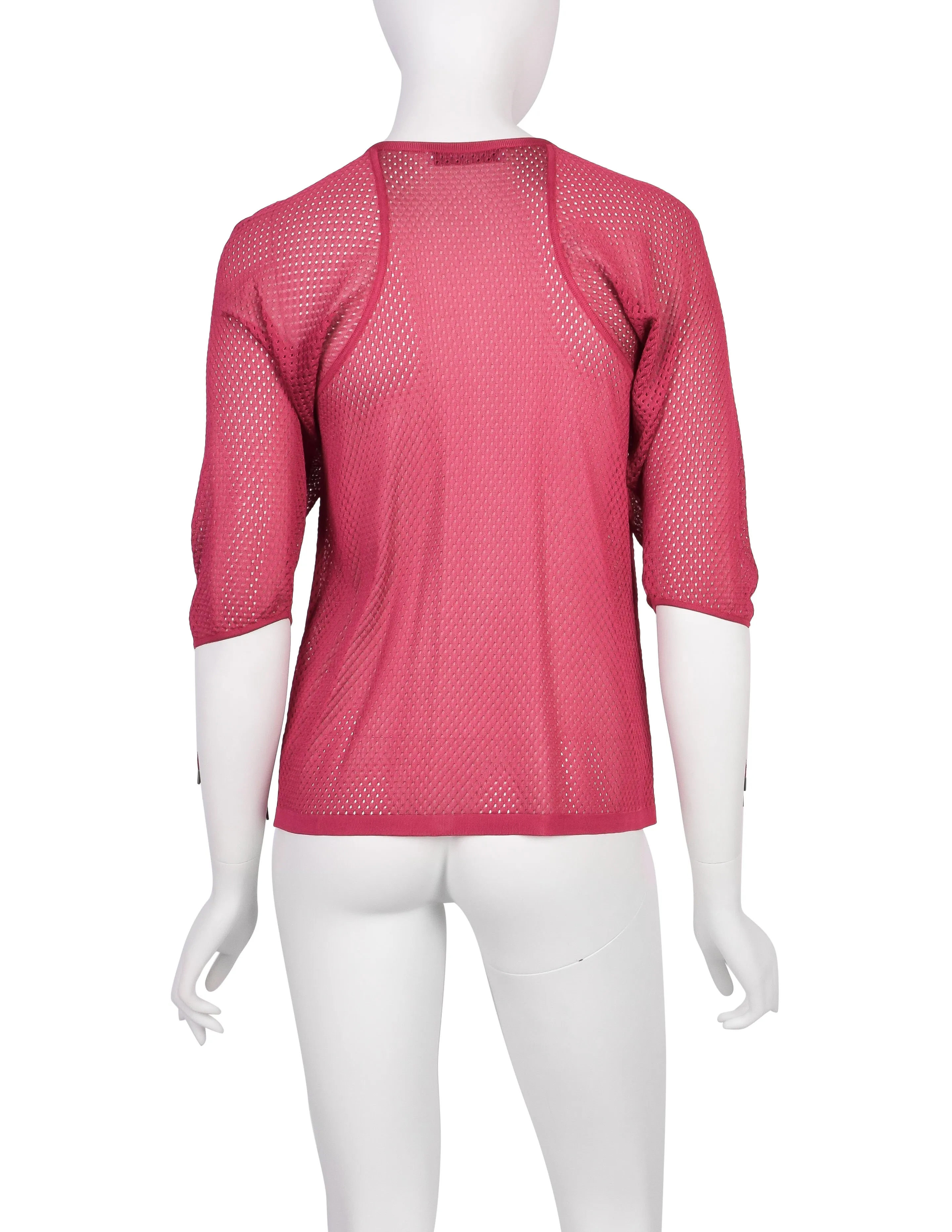 Christian Dior by John Galliano Vintage Raspberry Sport Mesh Top