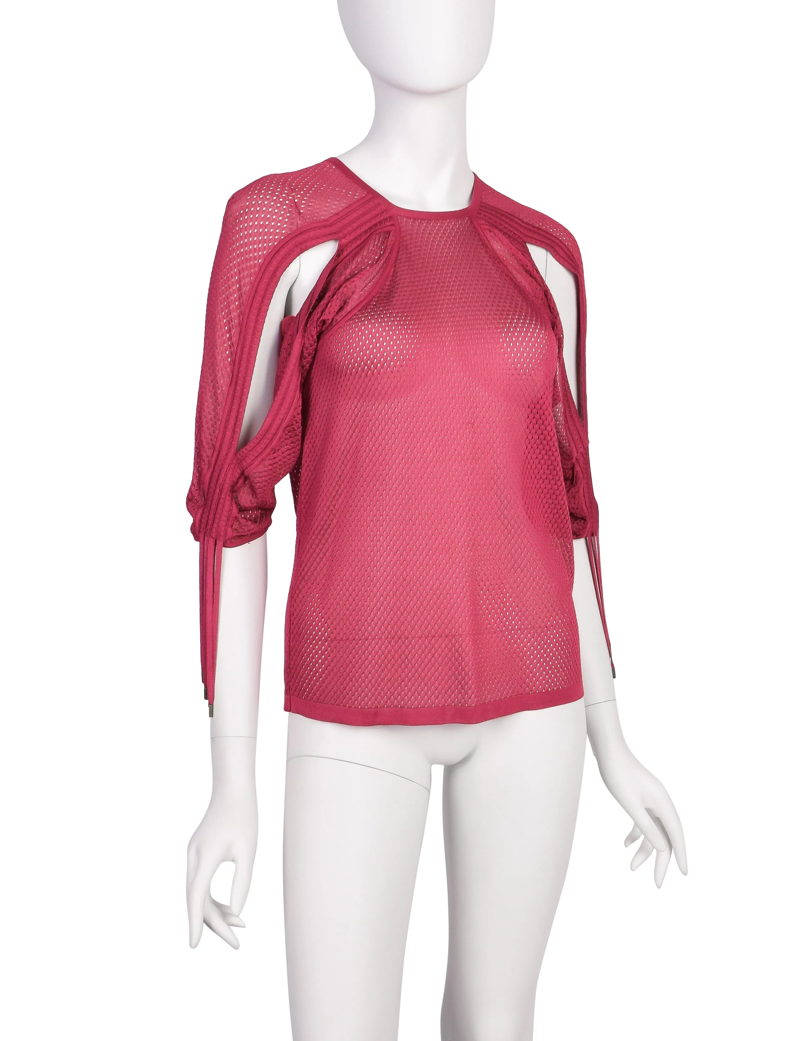 Christian Dior by John Galliano Vintage Raspberry Sport Mesh Top