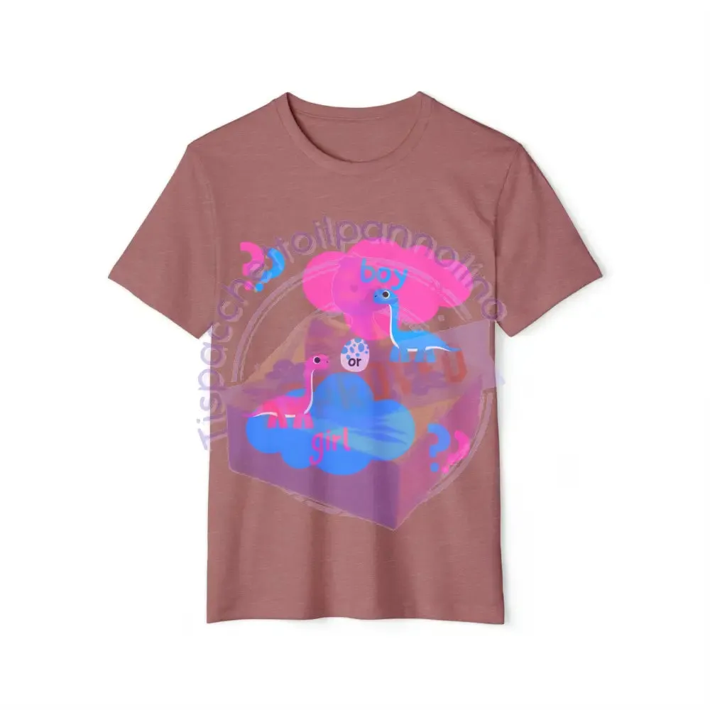 Dino gender reveal unisex organic t-shirt