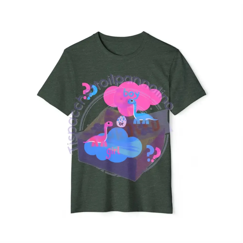 Dino gender reveal unisex organic t-shirt