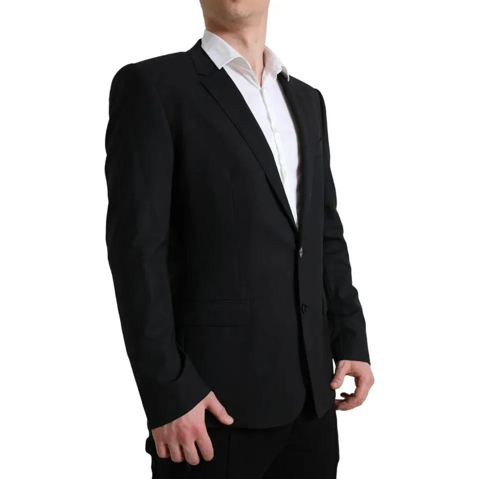 Dolce & Gabbana Black Wool MARTINI Stretch Jacket Blazer