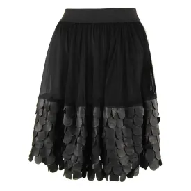 Elastic Waist Skirt with Laser Cut Detail