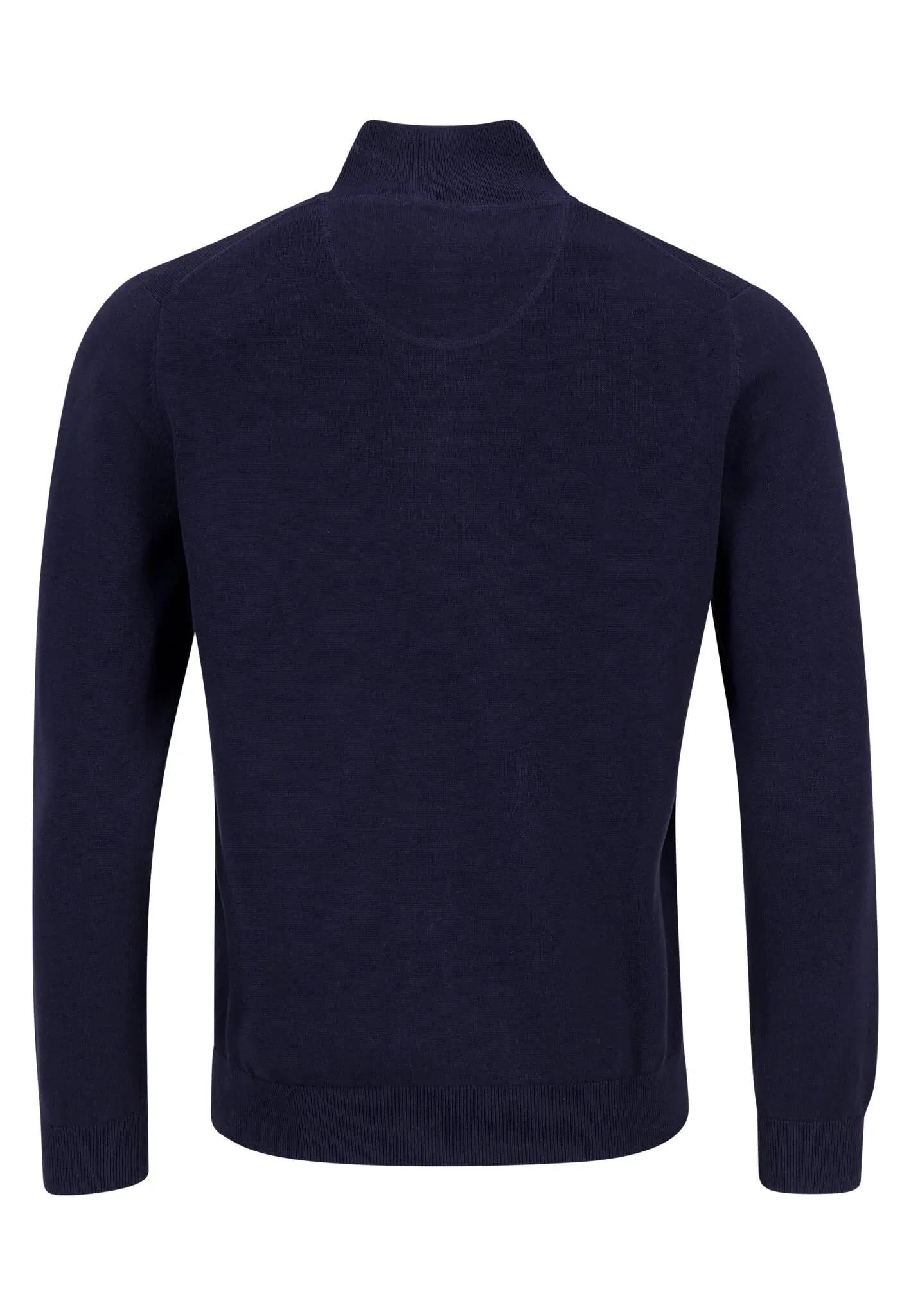 FYNCH HATTON Troyer 1/4 Zip Soft Cotton Knit - Men's – Navy