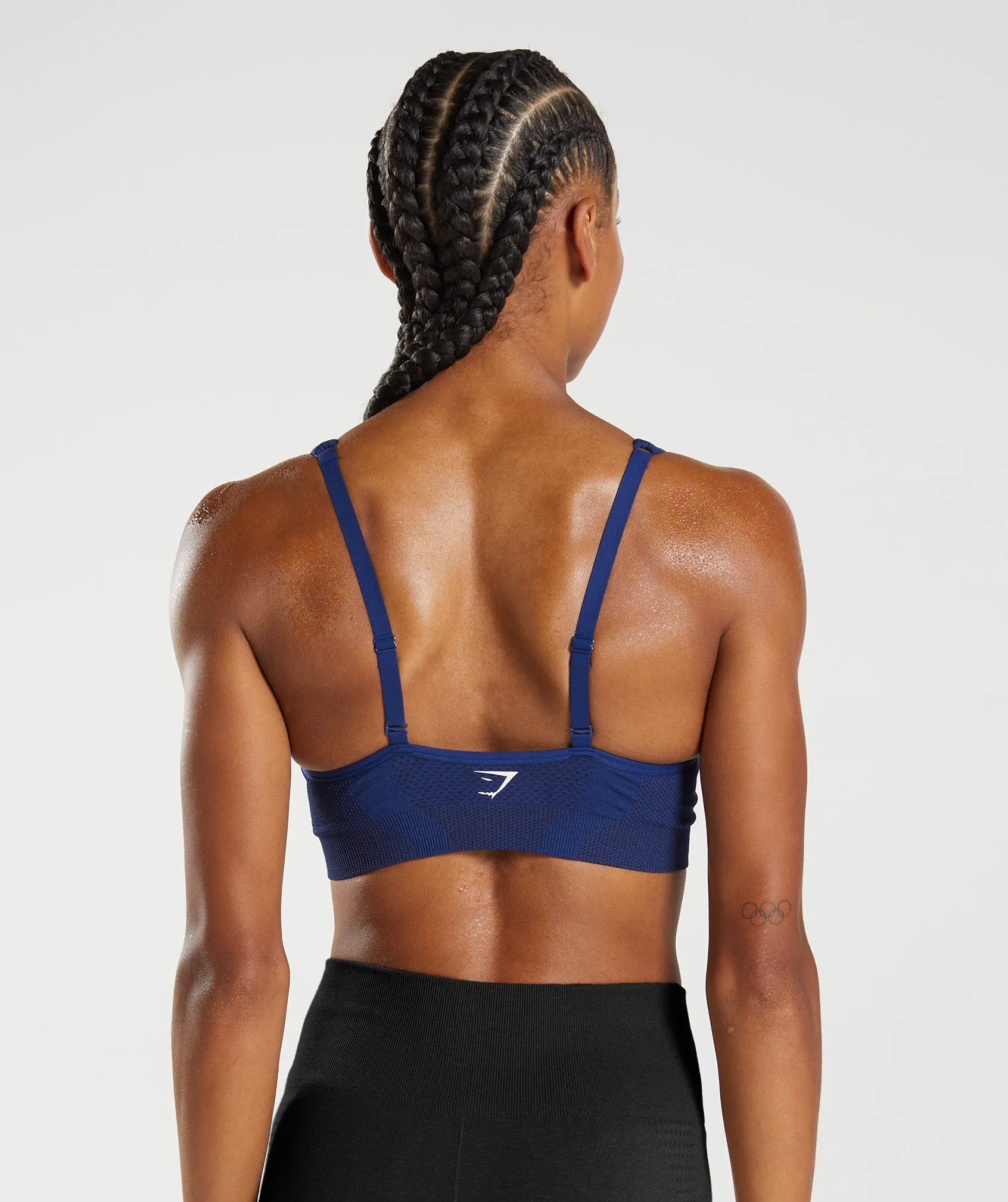 Gymshark Vital Seamless 2.0 V Neck Sports Bra - Stellar Blue Marl