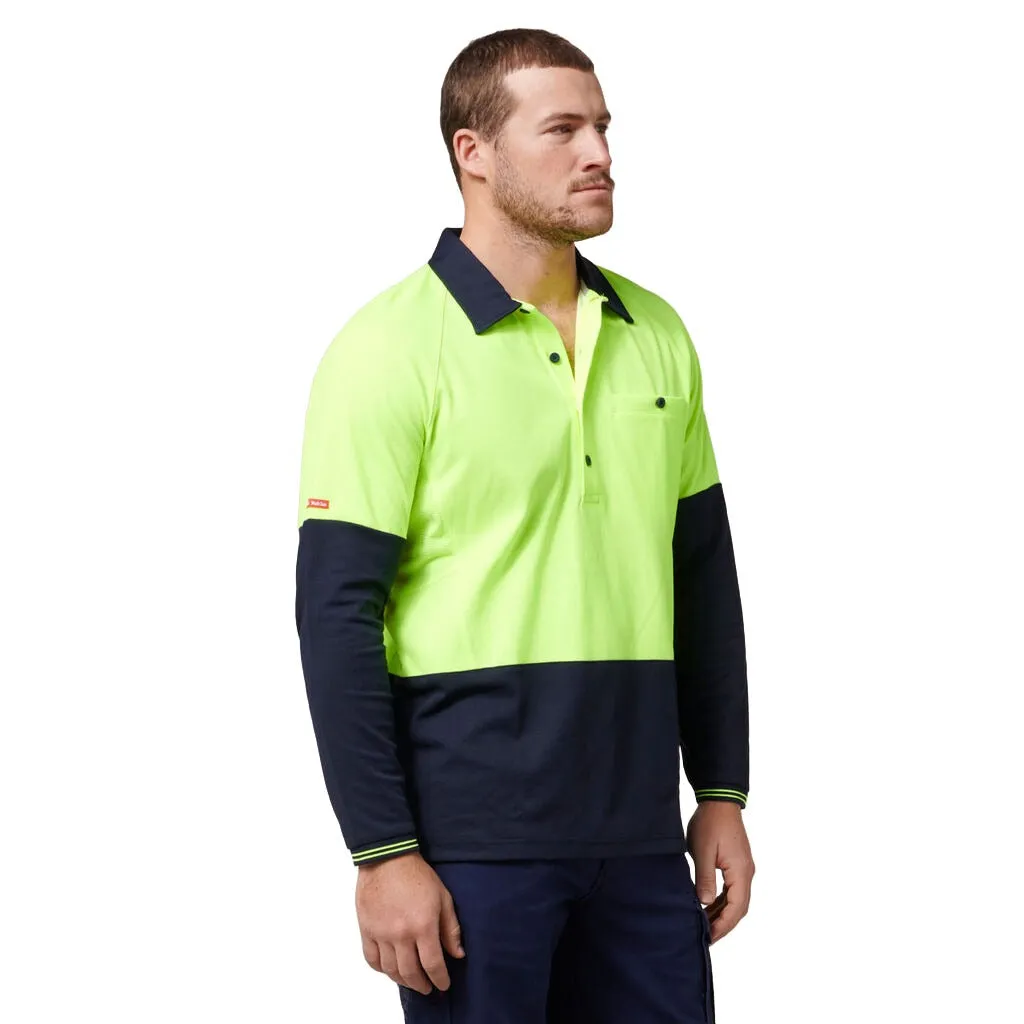 Hard Yakka Core Hi-vis 2 Tone Vented Long Sleeve Polo (Y11389)