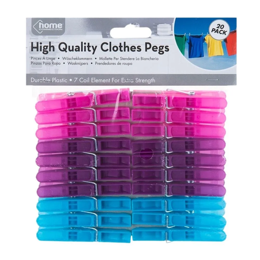 High Quality Clothes Pegs - 20 Pack