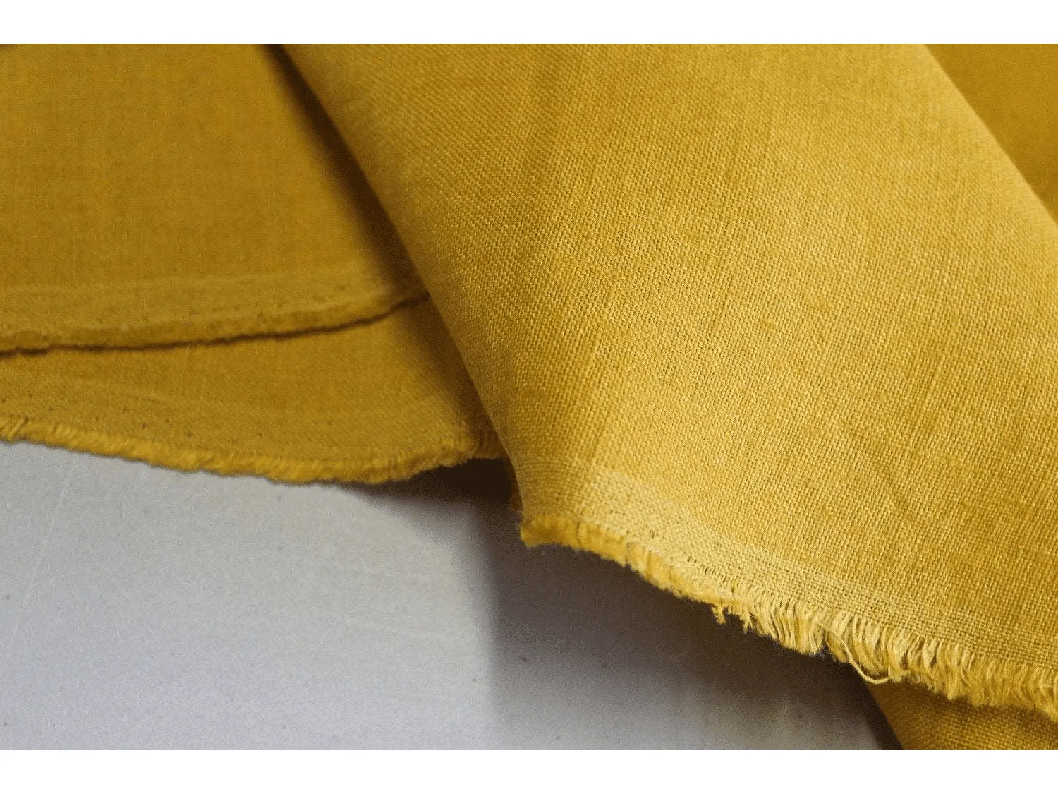 Luxury Mustard  Yellow Pure Linen Fabric - Superior Quality by Truly Sumptuous