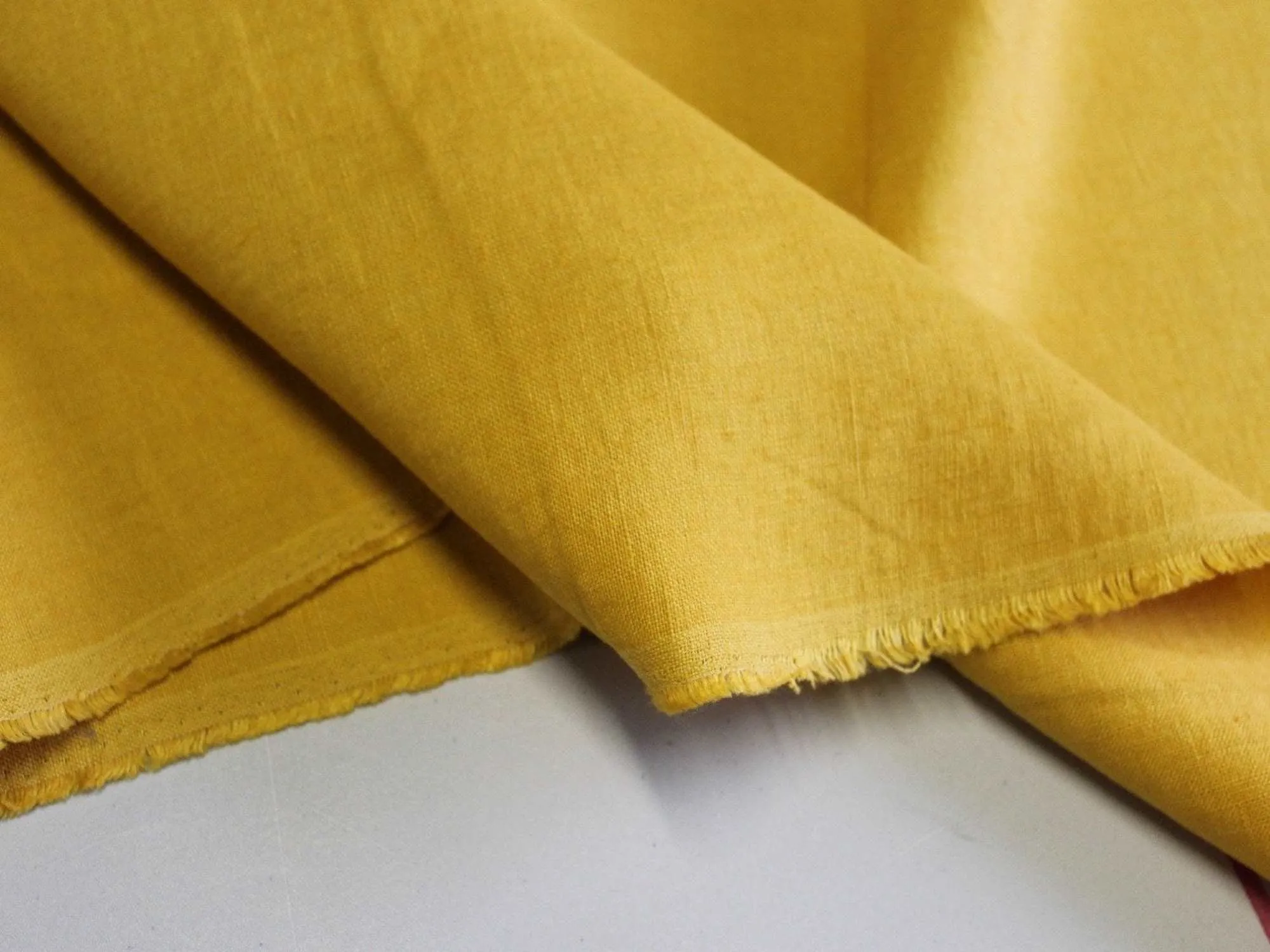 Luxury Mustard  Yellow Pure Linen Fabric - Superior Quality by Truly Sumptuous