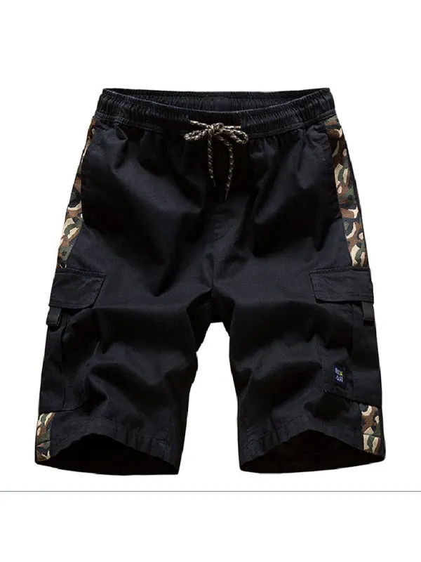 Men's Elastic Waist Drawstring Cargo Shorts