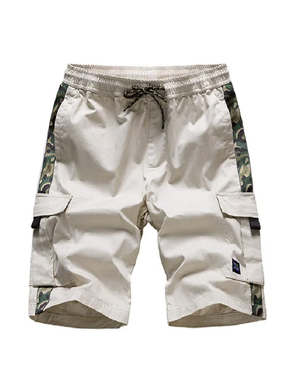 Men's Elastic Waist Drawstring Cargo Shorts