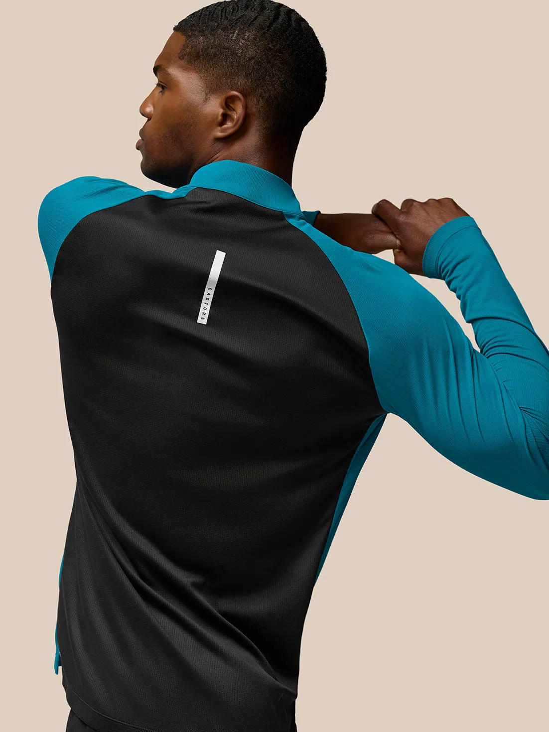 Men's Flow Long Sleeve Breathable Quarter Zip Top - Dark Aqua