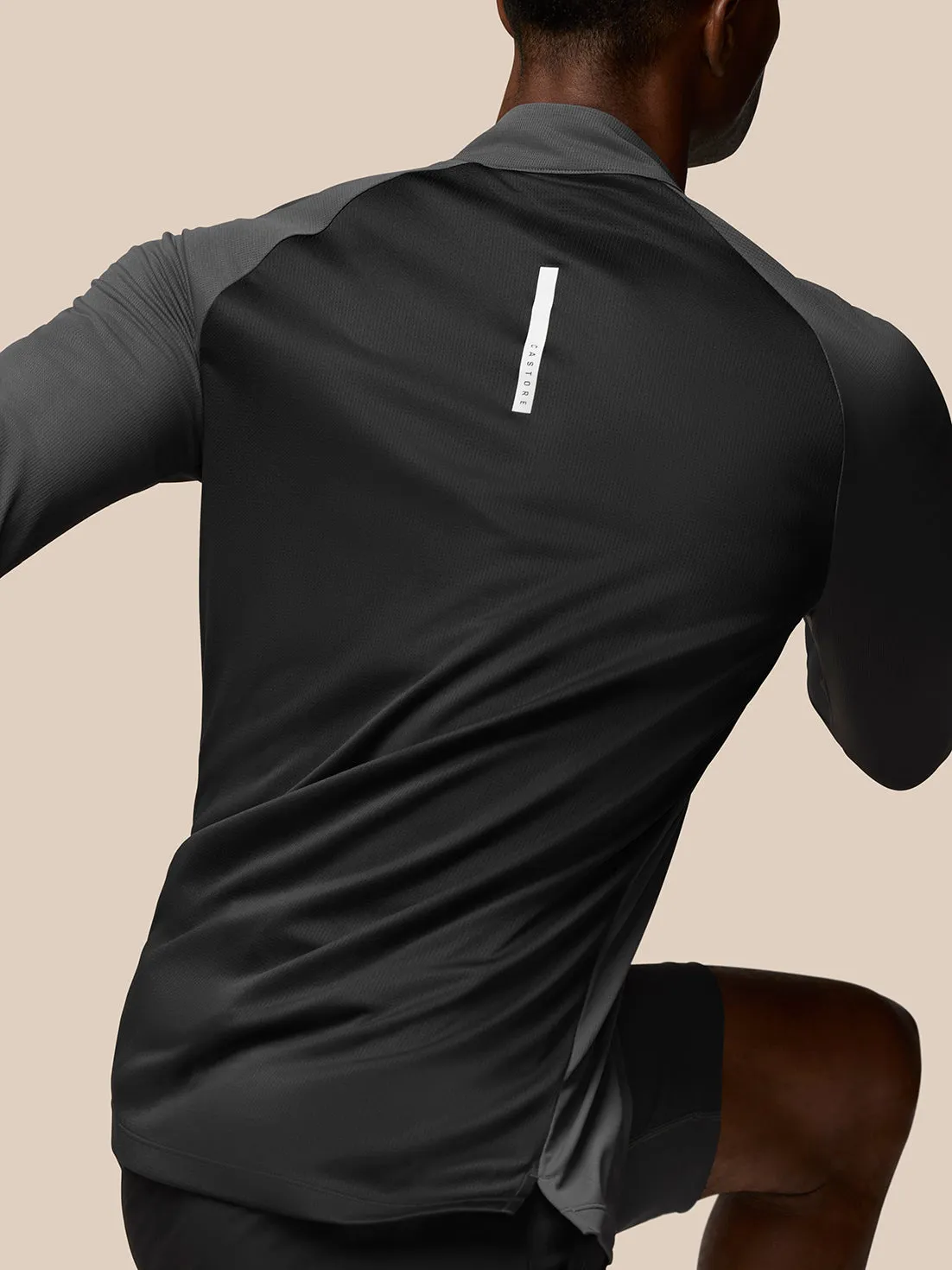 Men's Flow Long Sleeve Breathable Quarter Zip Top - Gunmetal Black