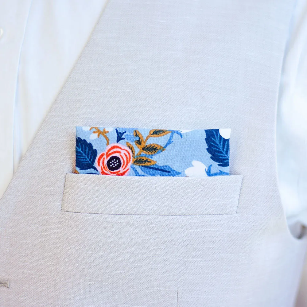 Men's Necktie / Birch Floral In Periwinkle